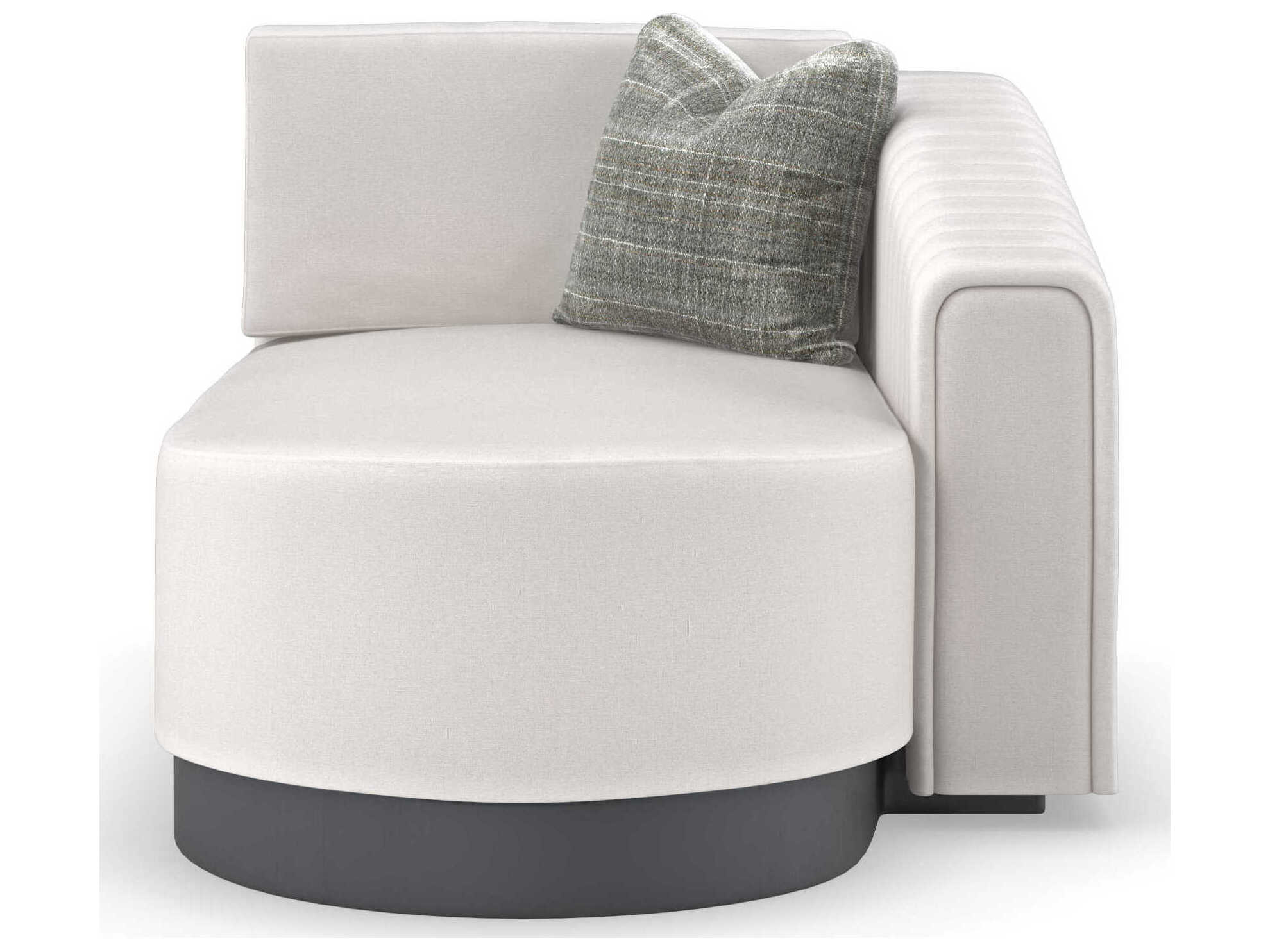 Caracole La Moda Iron Ore White Upholstered RAF Chaise Lounge