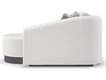 Caracole La Moda Iron Ore White Upholstered RAF Chaise Lounge