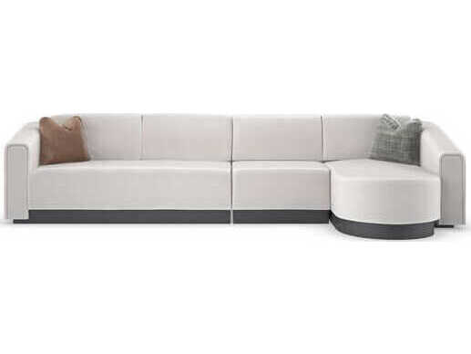 Caracole La Moda Iron Ore White Upholstered RAF Chaise Lounge