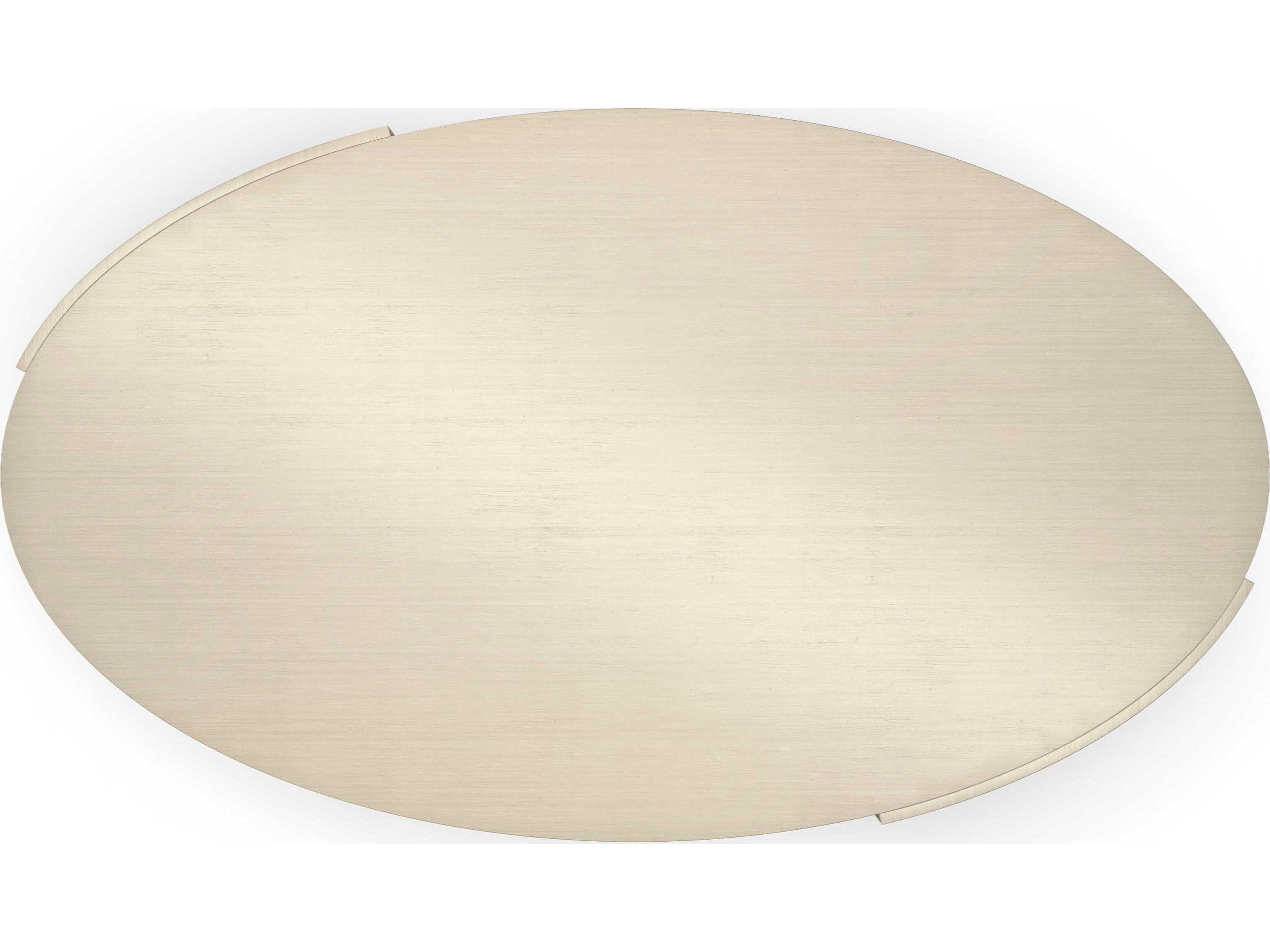 Caracole La Moda Da Vita 69" Oval Wood Thunder Smoked Stainless Steel Paint Coffee Table