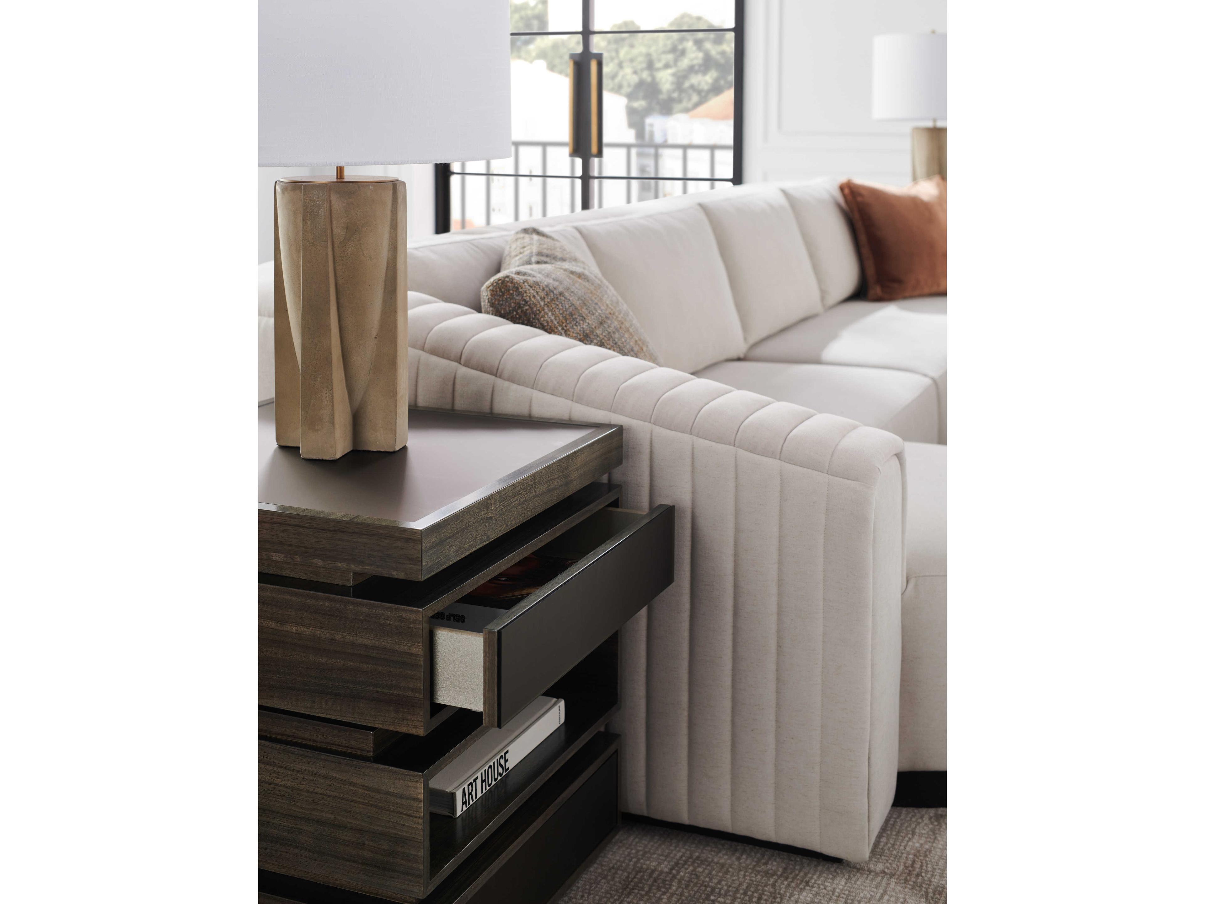 Caracole La Moda 24" Square Wood Sepia End Table