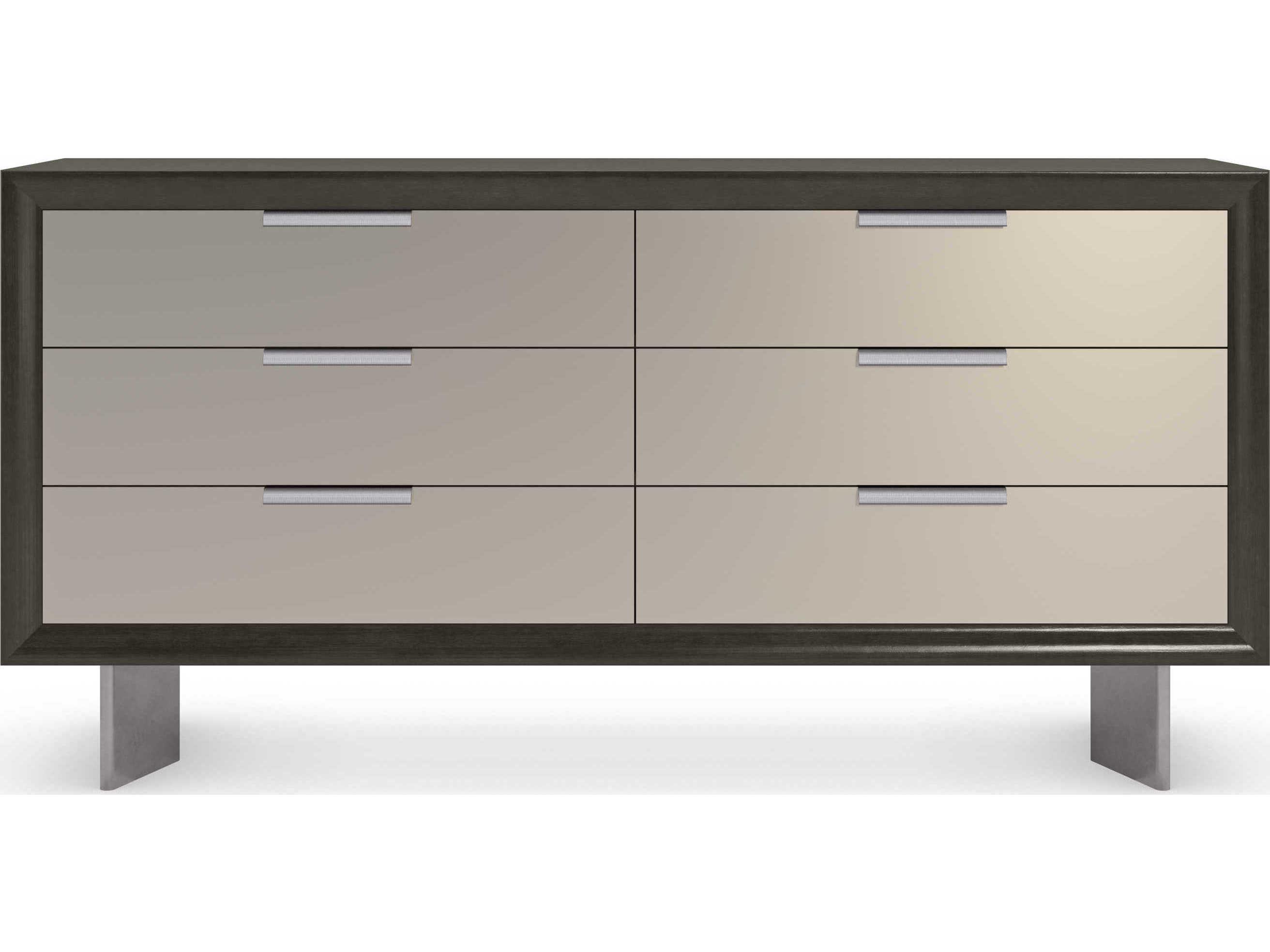 Caracole La Moda 6-Drawers Brown Birch Wood Double Dresser