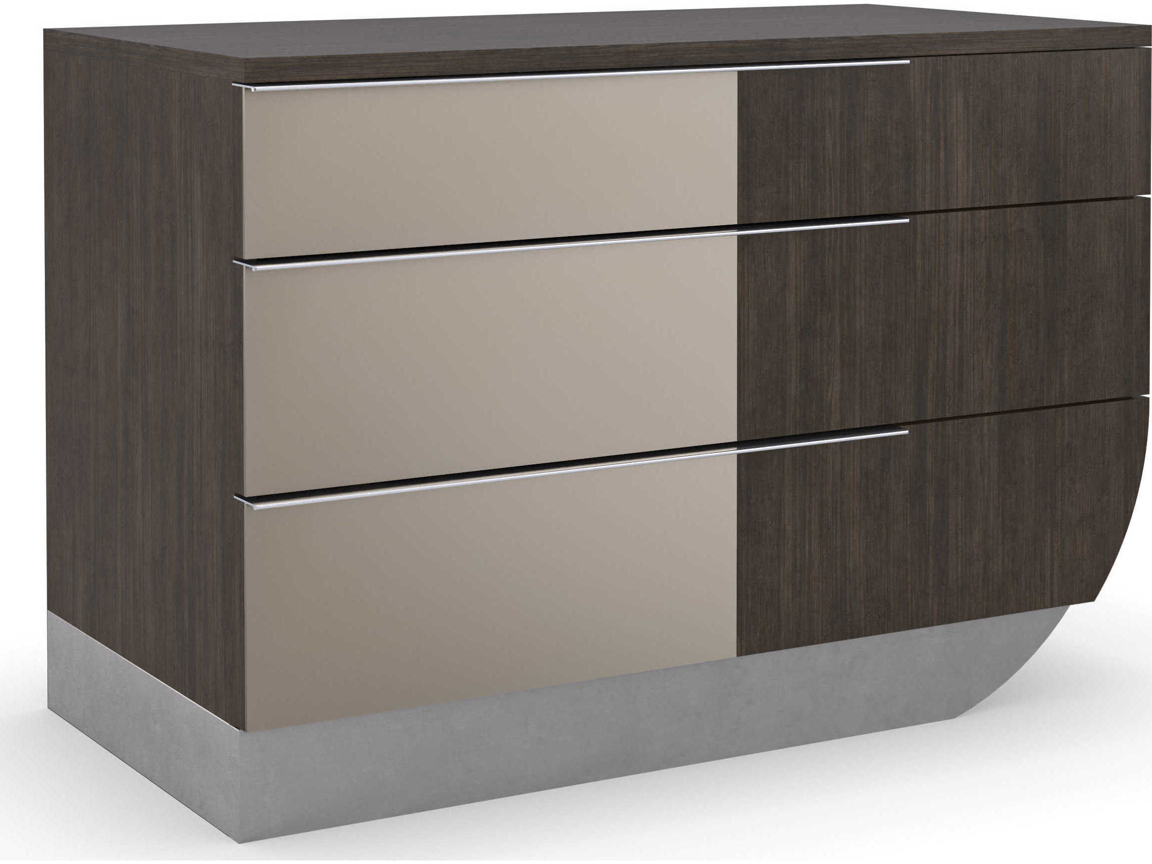 Caracole La Moda Right Facing 3-Drawers Brown Birch Wood Nightstand