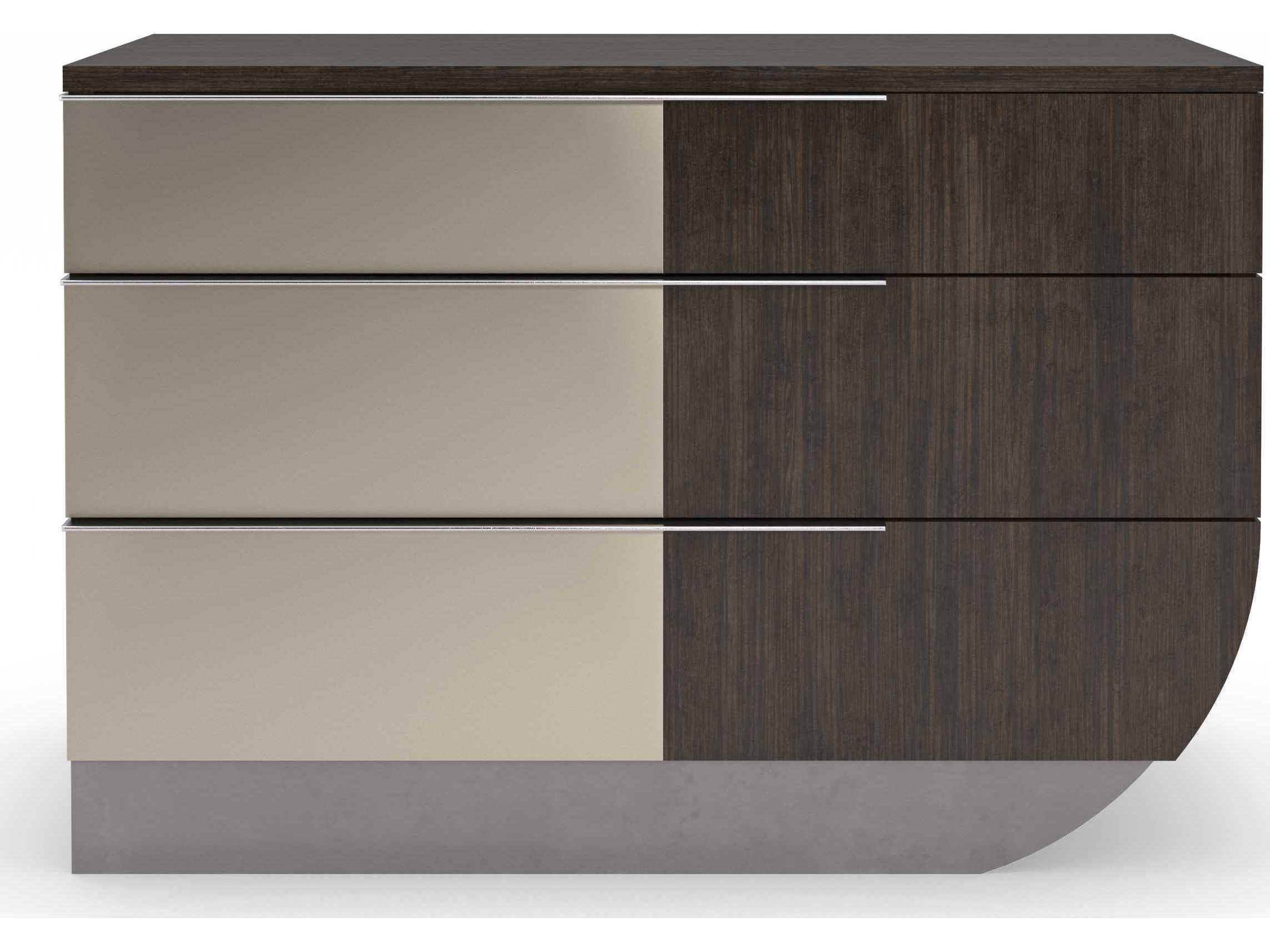 Caracole La Moda Right Facing 3-Drawers Brown Birch Wood Nightstand