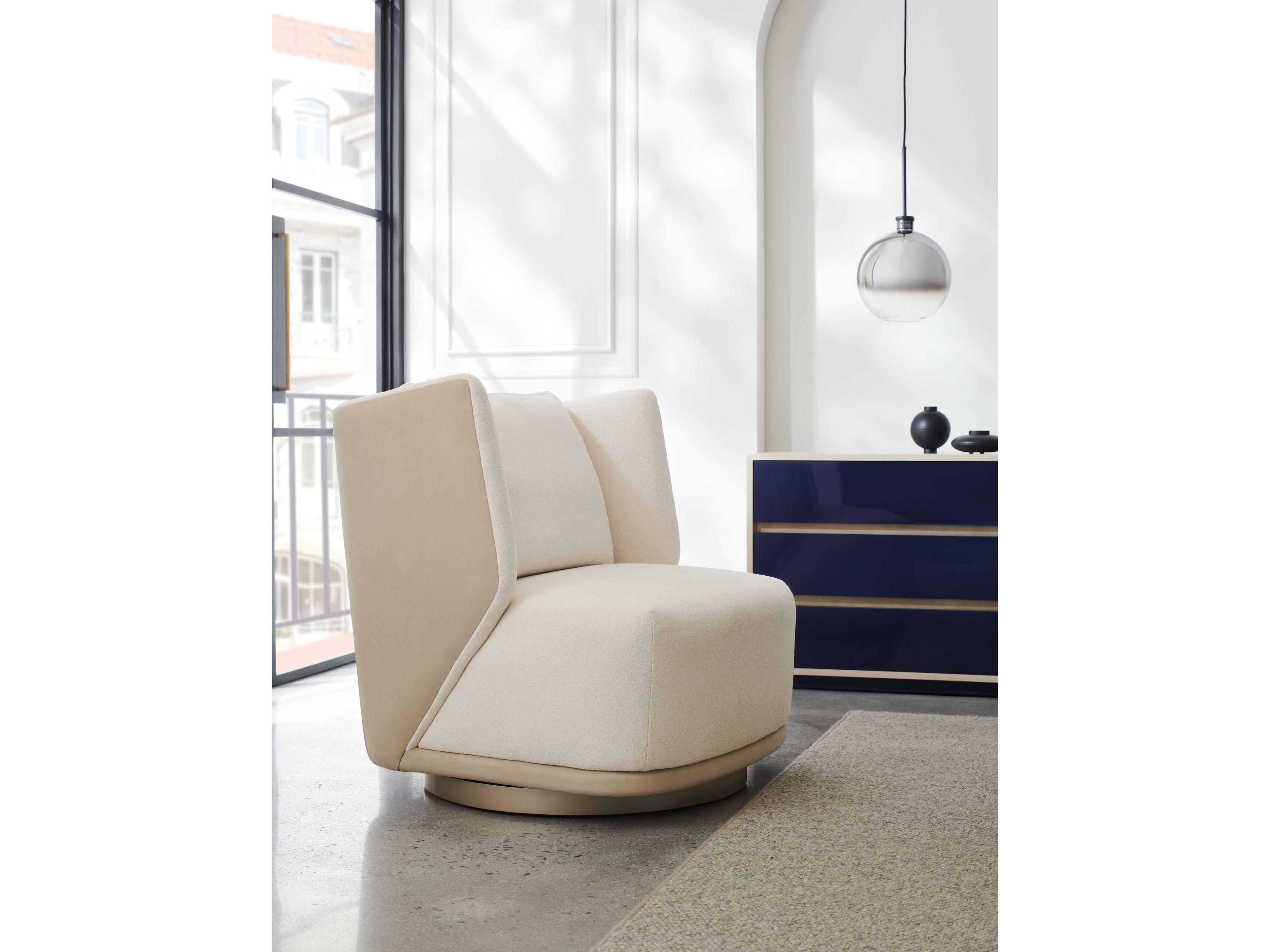 Caracole La Moda Da Vita Large 3-Drawers Blue Birch Wood Nightstand