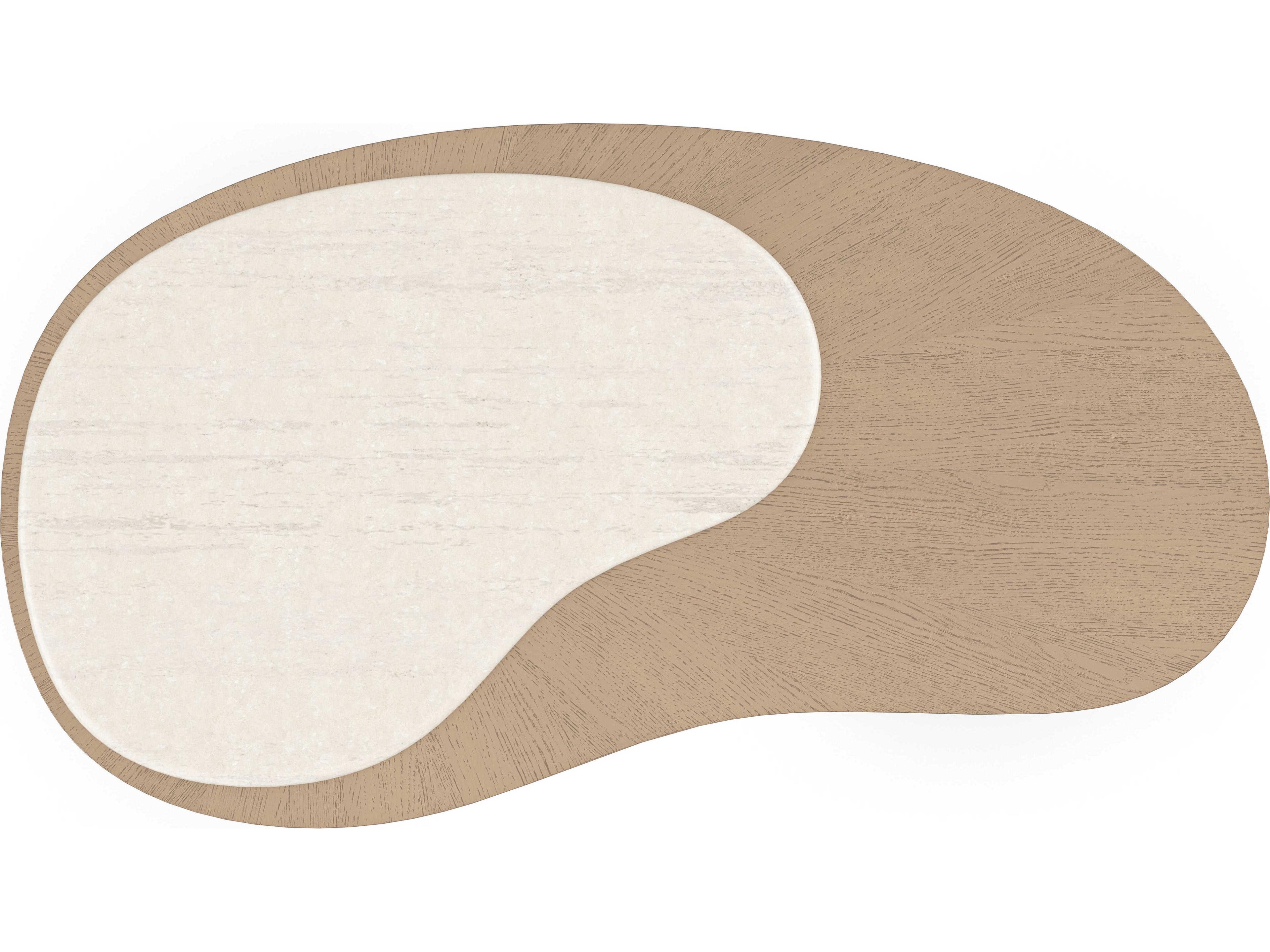 Caracole Modern Principles Contrast 56" Stone Cinder Lucent Bronze Oak Coffee Table