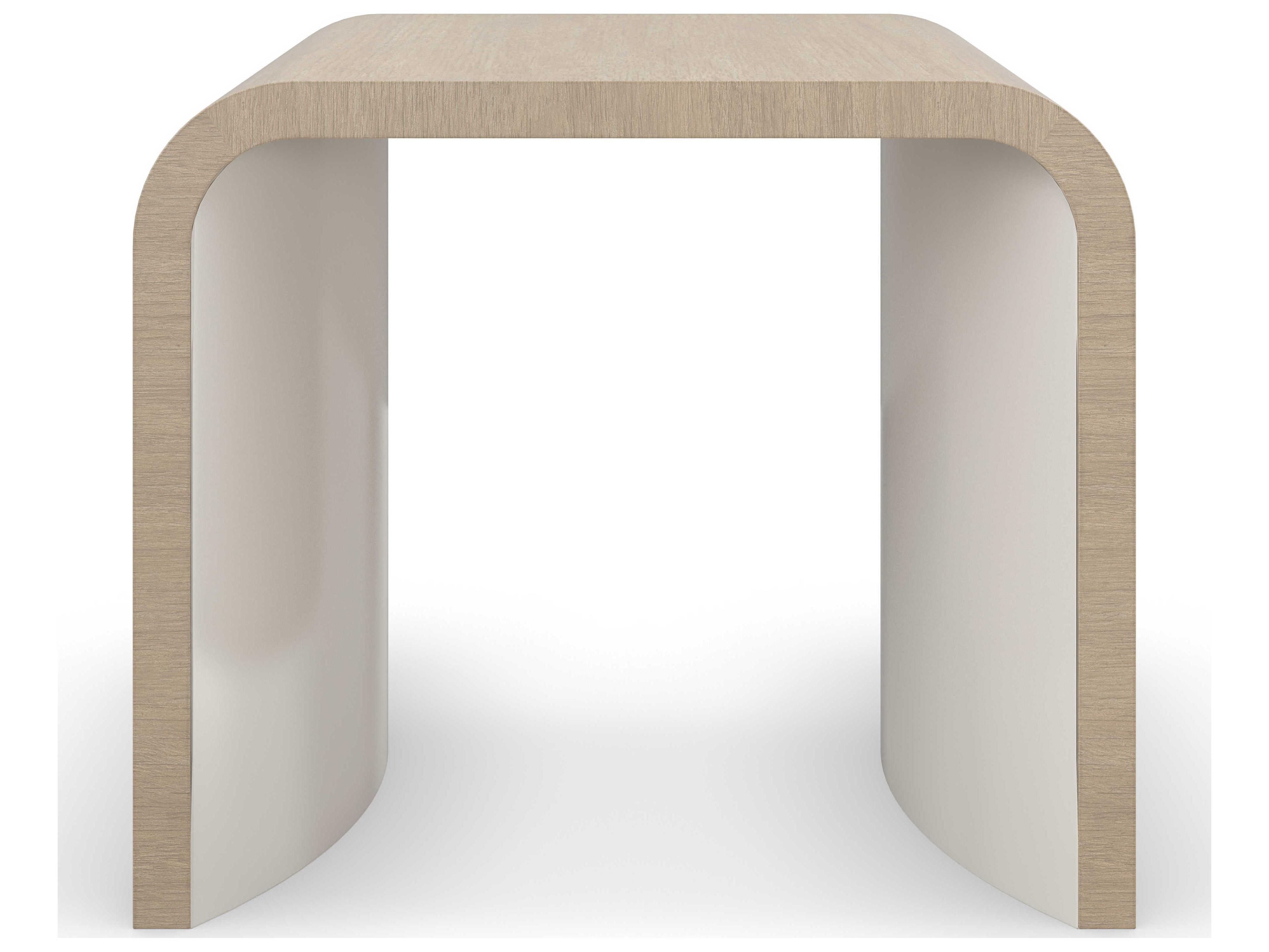 Caracole Modern Principles Movement 26" Rectangular Wood Sun Drenched Oak Textured Adobe End Table