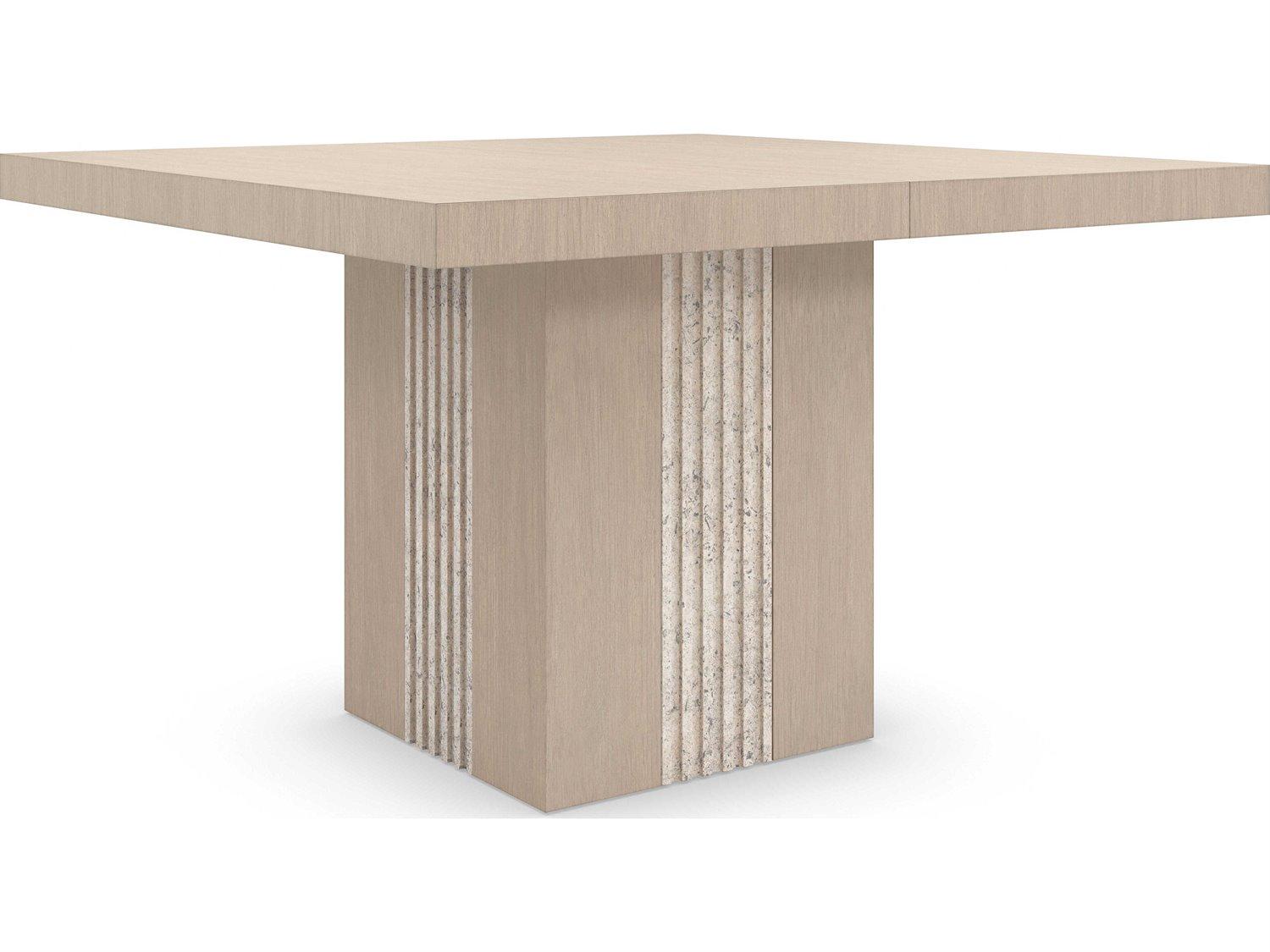 Caracole Modern Principles Unity Light Extendable Square Wood Sun Drenched Oak Dining Table