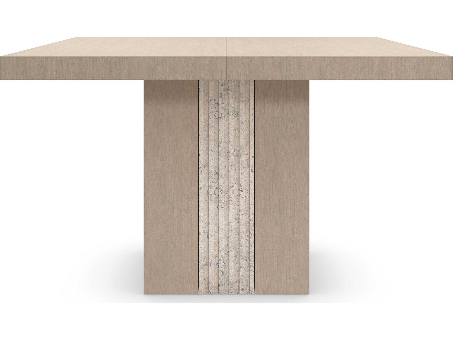 Caracole Modern Principles Unity Light Extendable Square Wood Sun Drenched Oak Dining Table