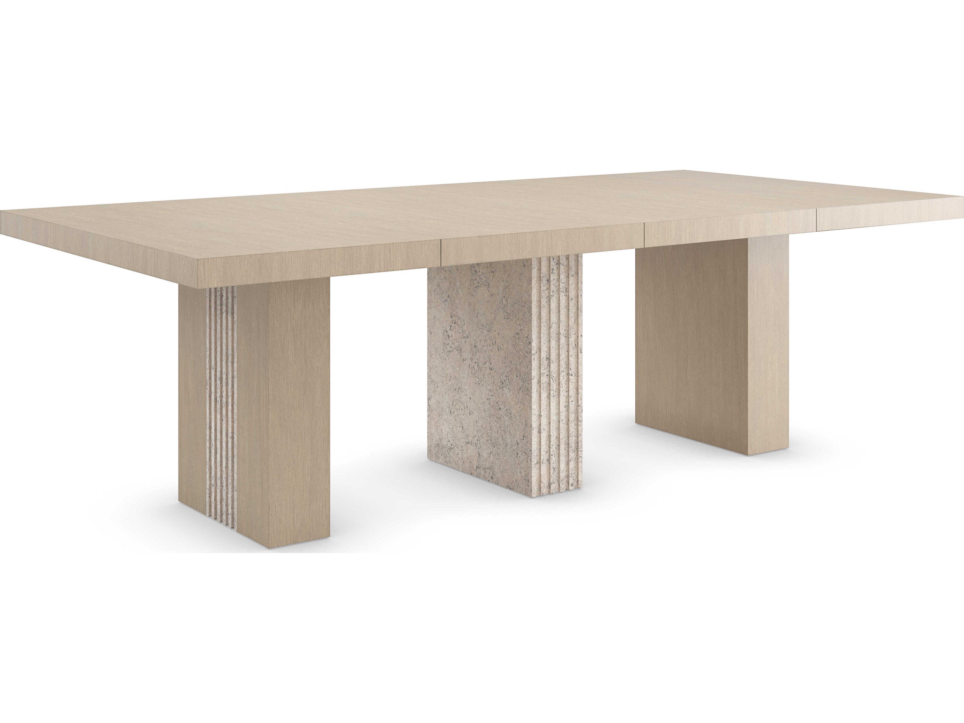 Caracole Modern Principles Unity Light Extendable Square Wood Sun Drenched Oak Dining Table