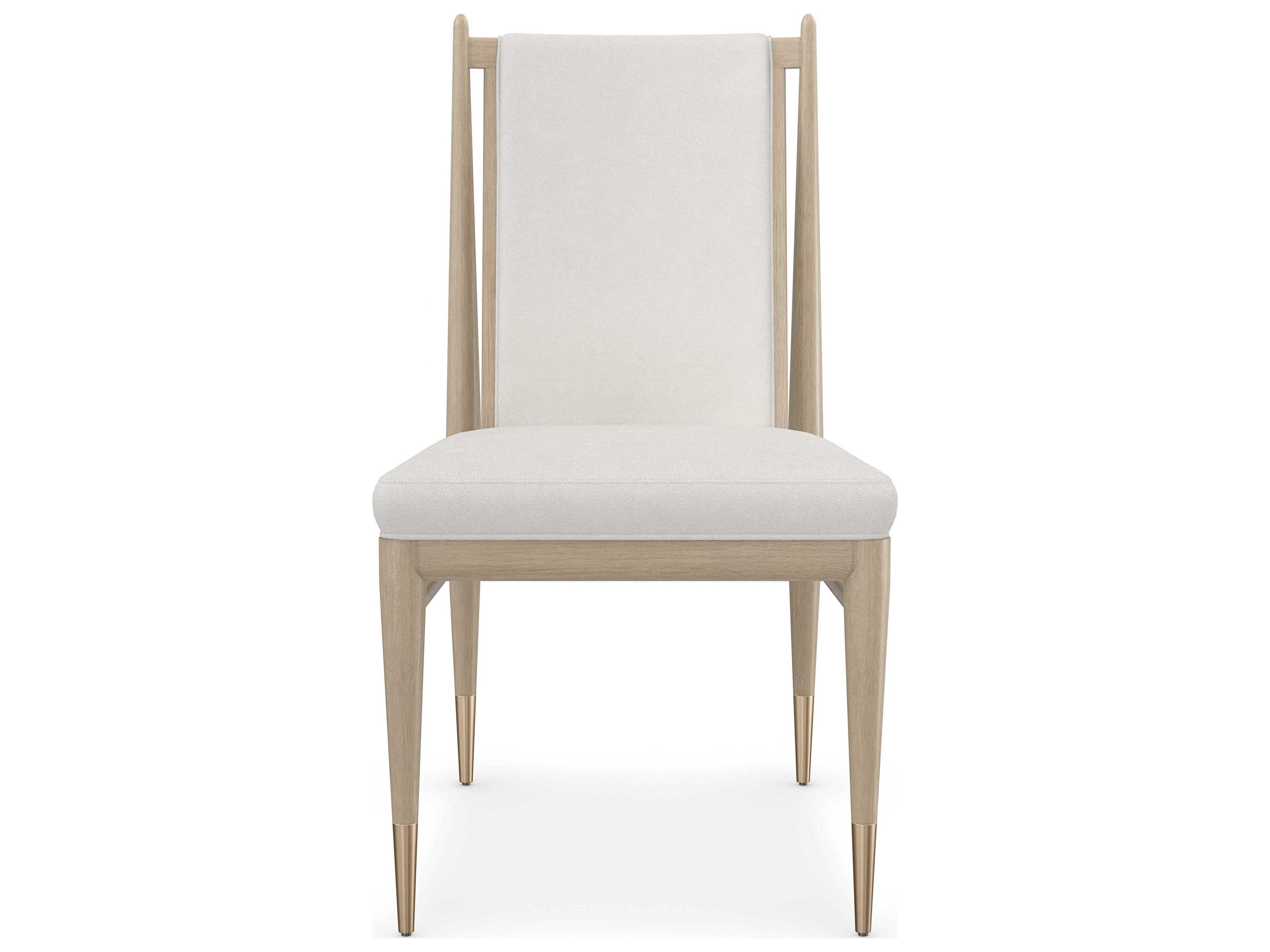 Caracole Modern Principles Unity Light Oak Wood Upholstered Side Dining Chair