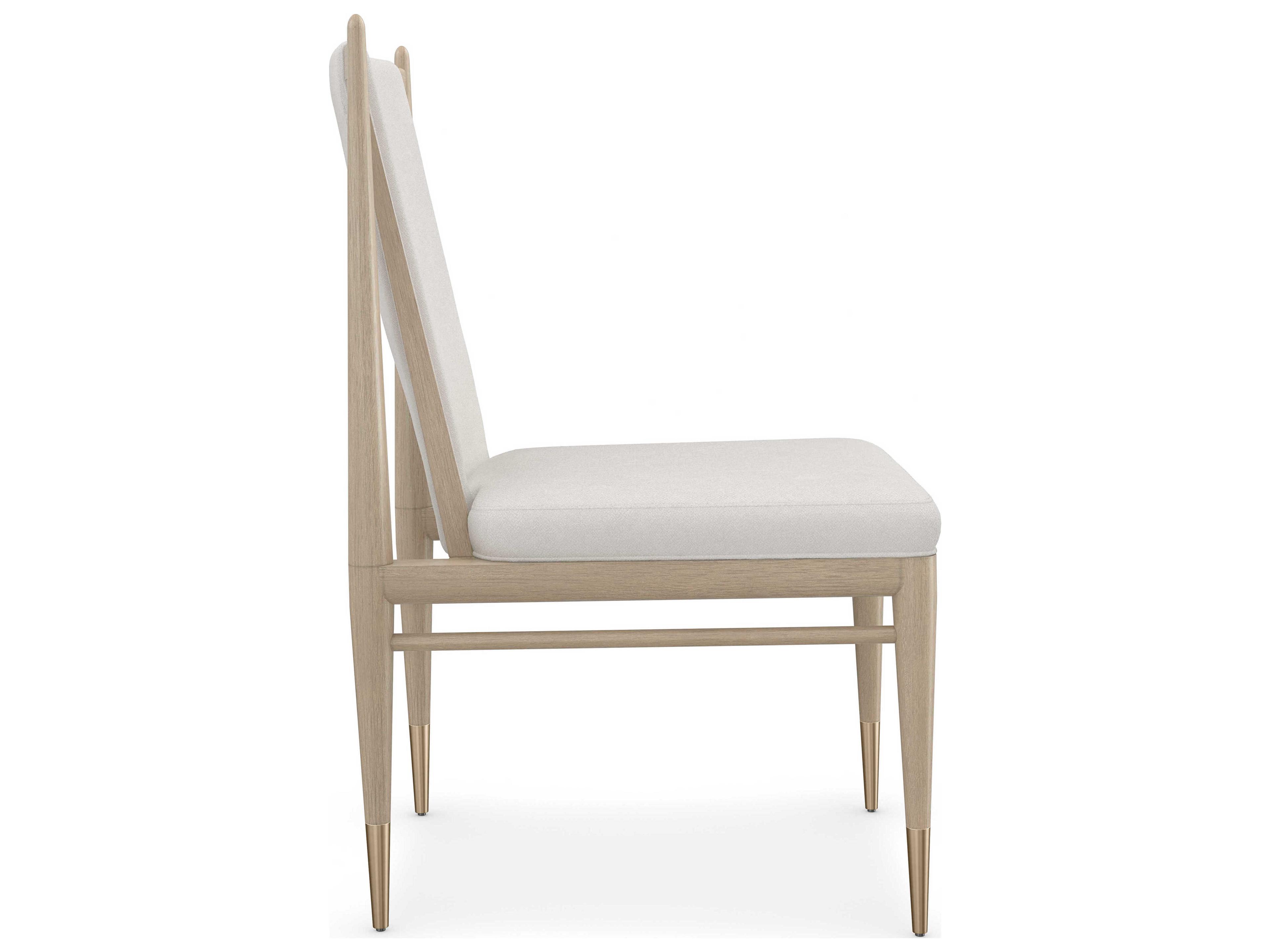 Caracole Modern Principles Unity Light Oak Wood Upholstered Side Dining Chair