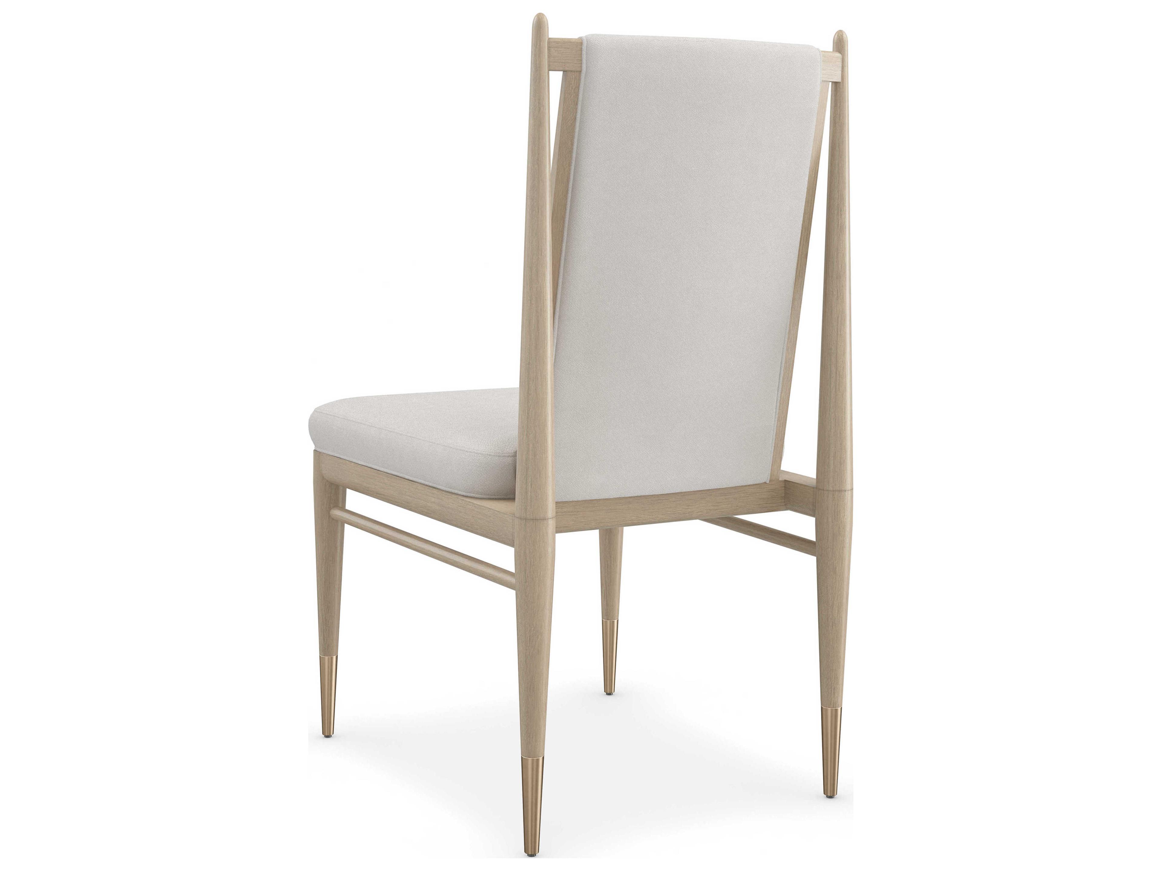 Caracole Modern Principles Unity Light Oak Wood Upholstered Side Dining Chair