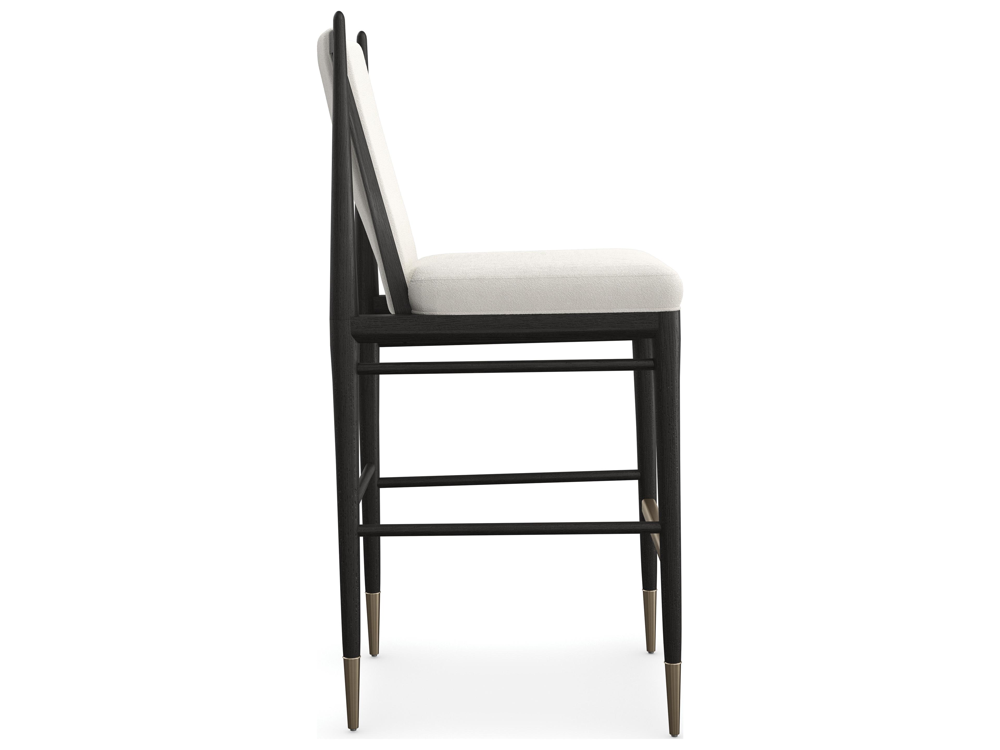 Caracole Modern Principles Unity Upholstered Oak Wood Bar Stool