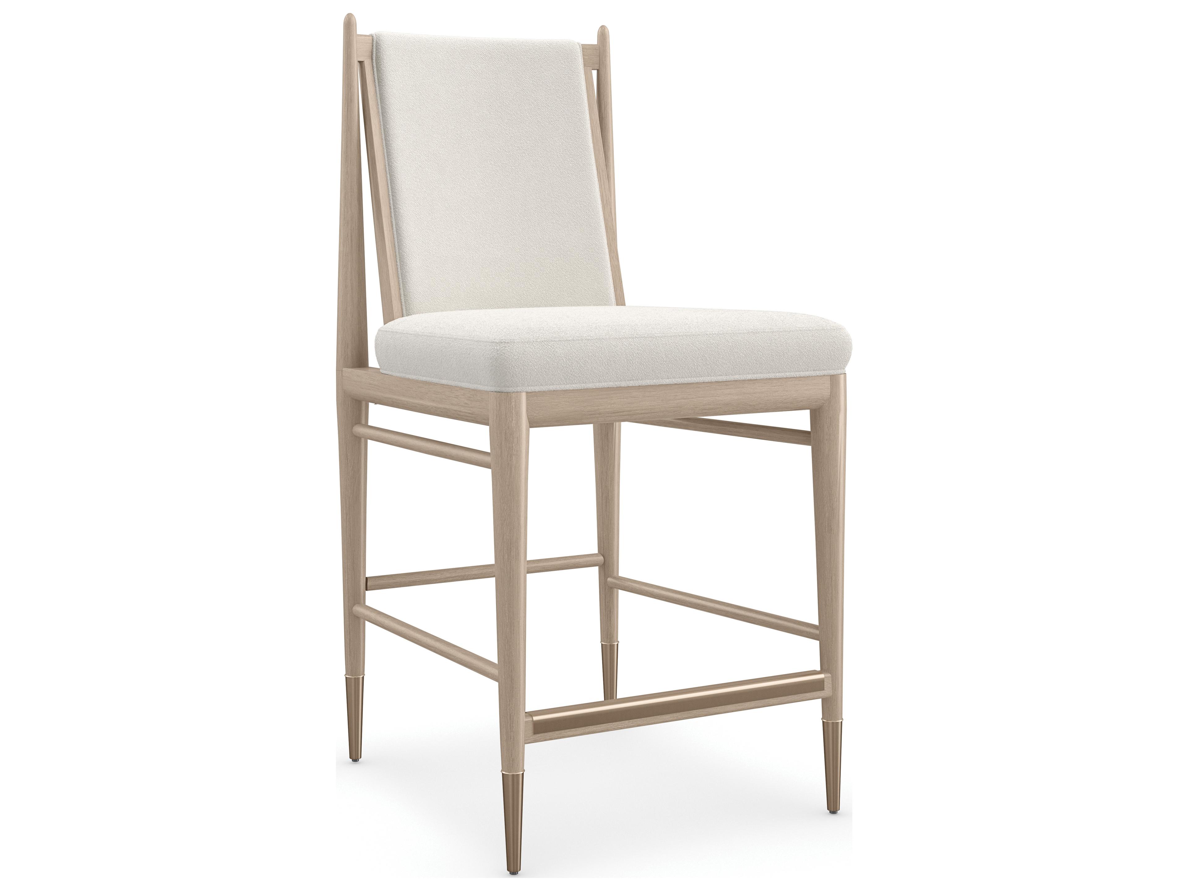 Caracole Modern Principles Unity Upholstered Oak Wood Counter Stool