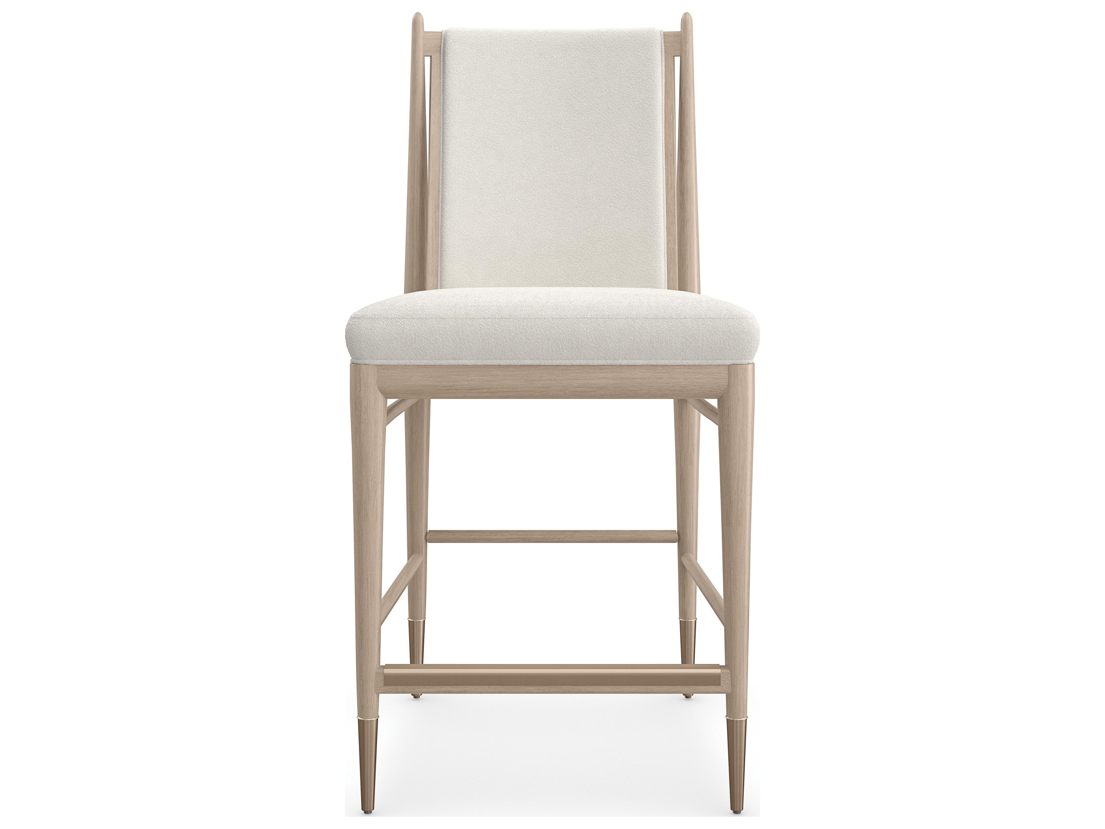 Caracole Modern Principles Unity Upholstered Oak Wood Counter Stool