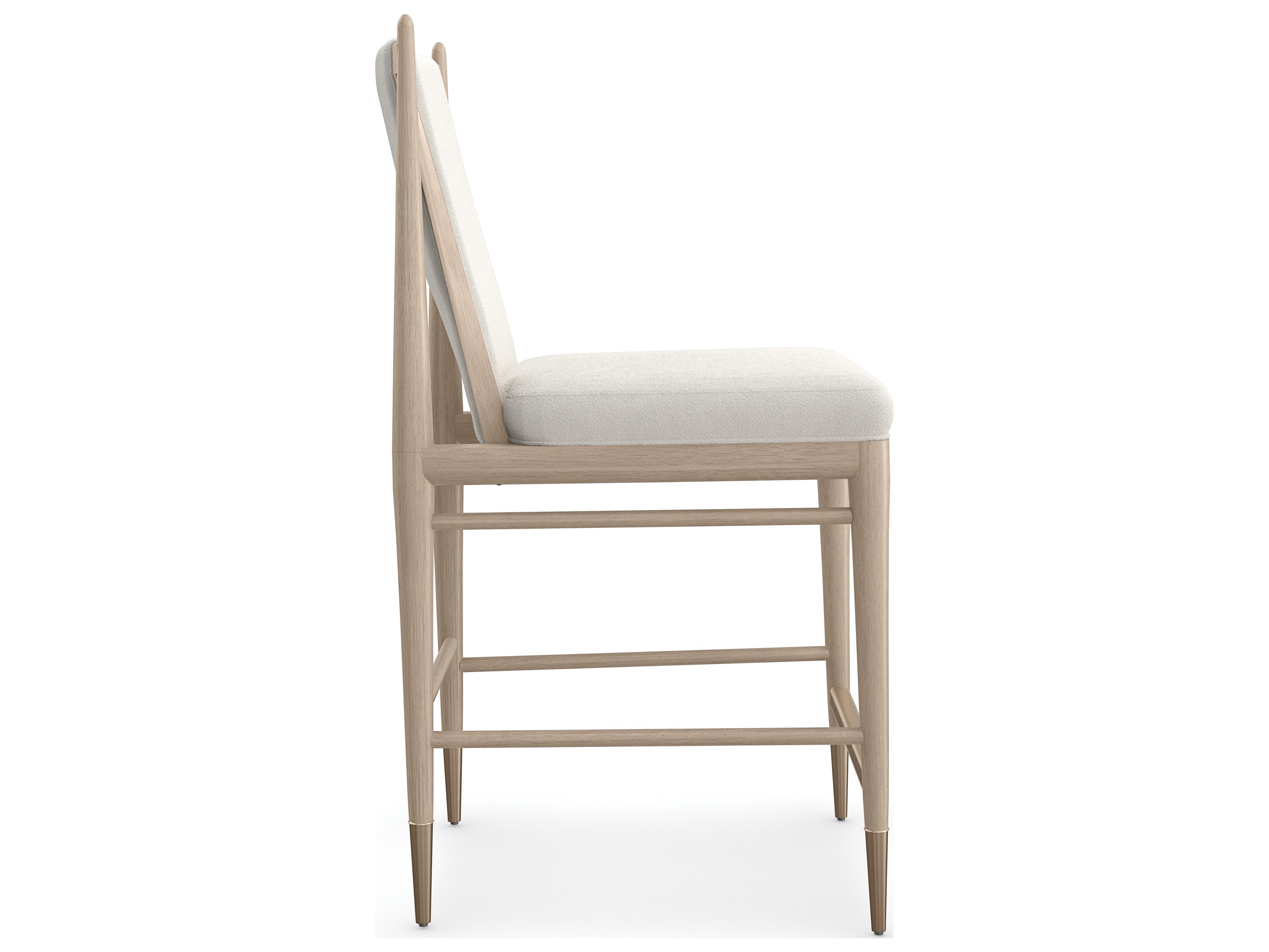 Caracole Modern Principles Unity Upholstered Oak Wood Counter Stool