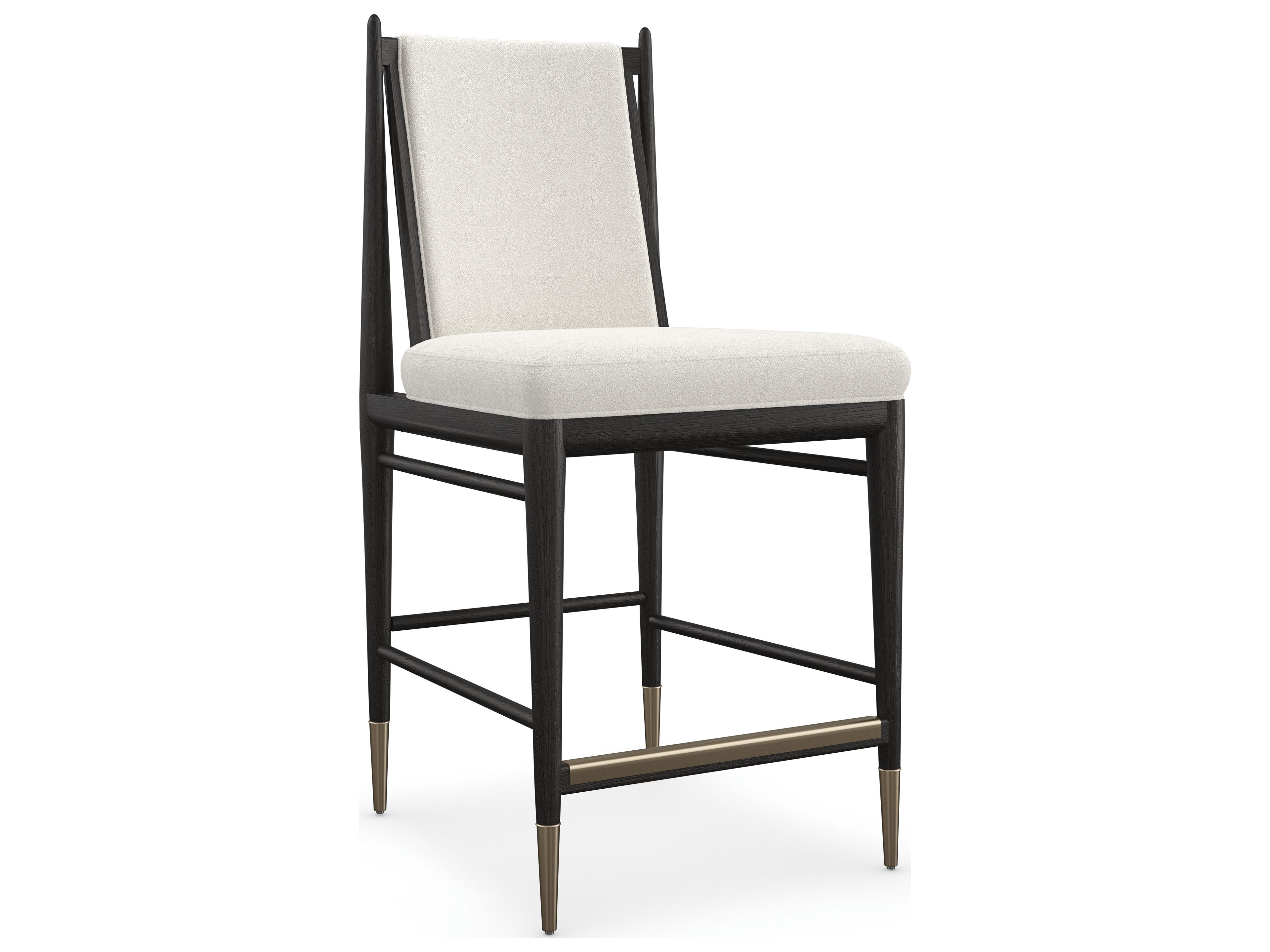 Caracole Modern Principles Unity Upholstered Oak Wood Counter Stool