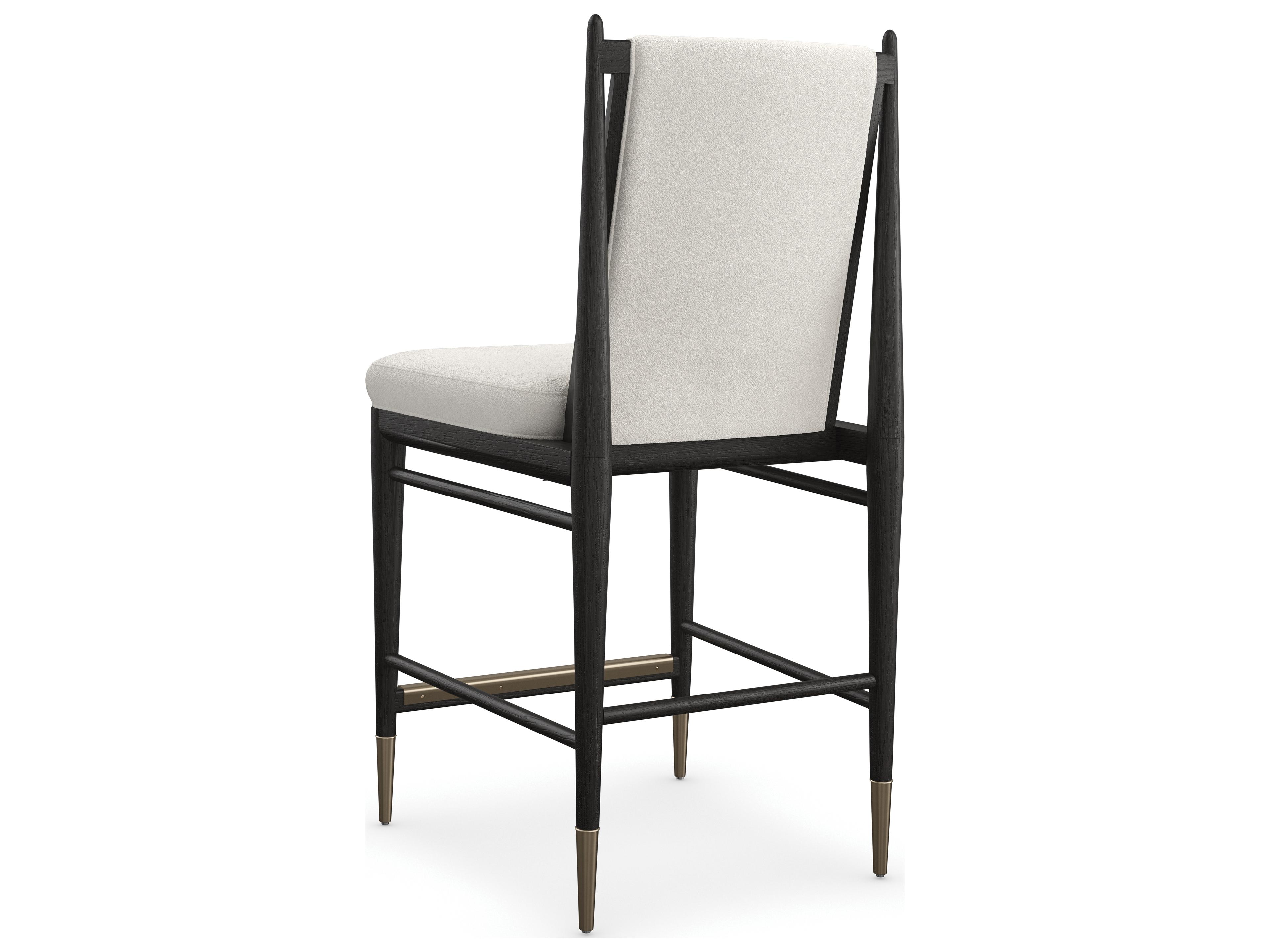 Caracole Modern Principles Unity Upholstered Oak Wood Counter Stool