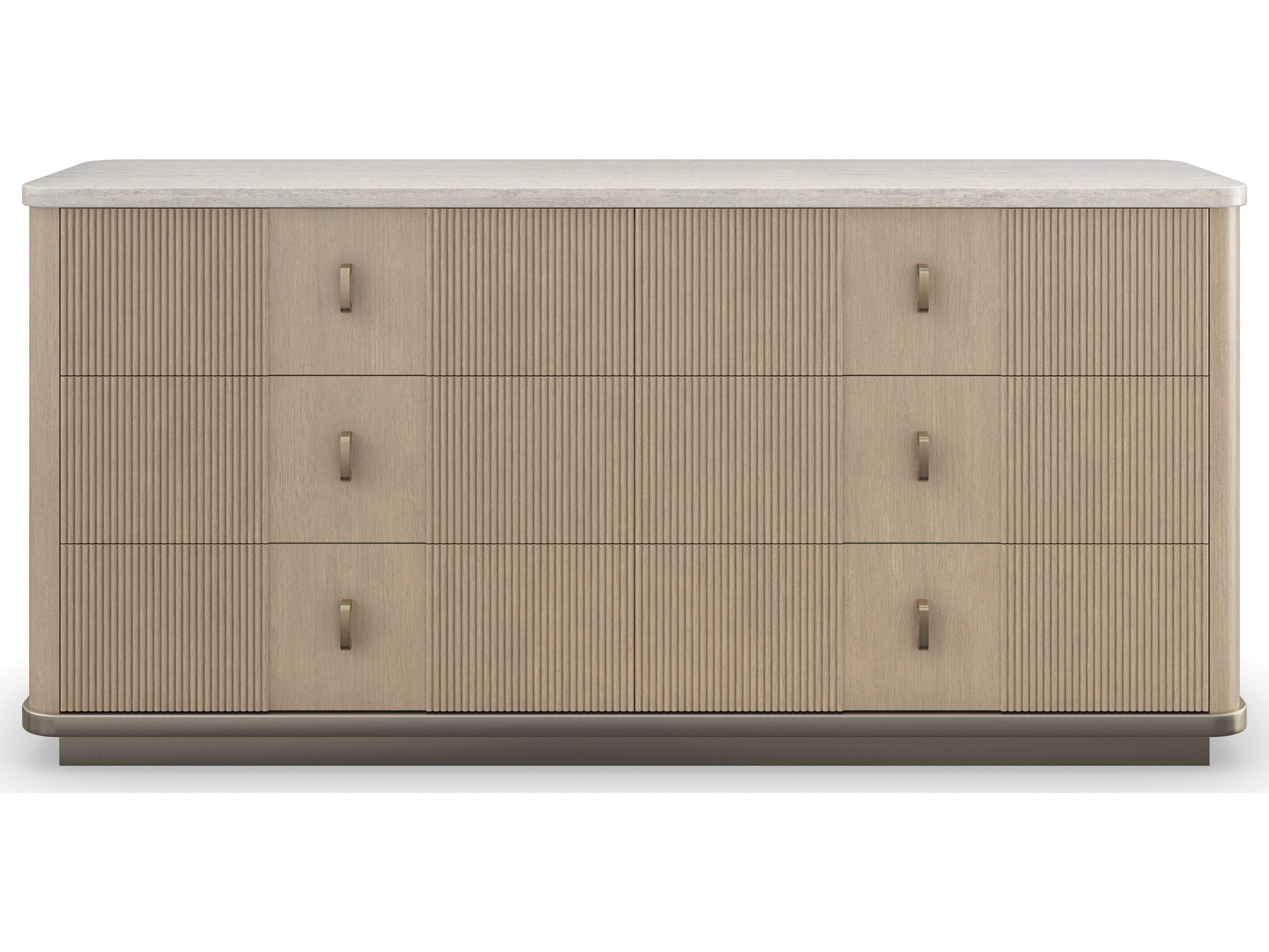 Caracole Modern Principles Rhythm 6-Drawers Brown Oak Wood Double Dresser
