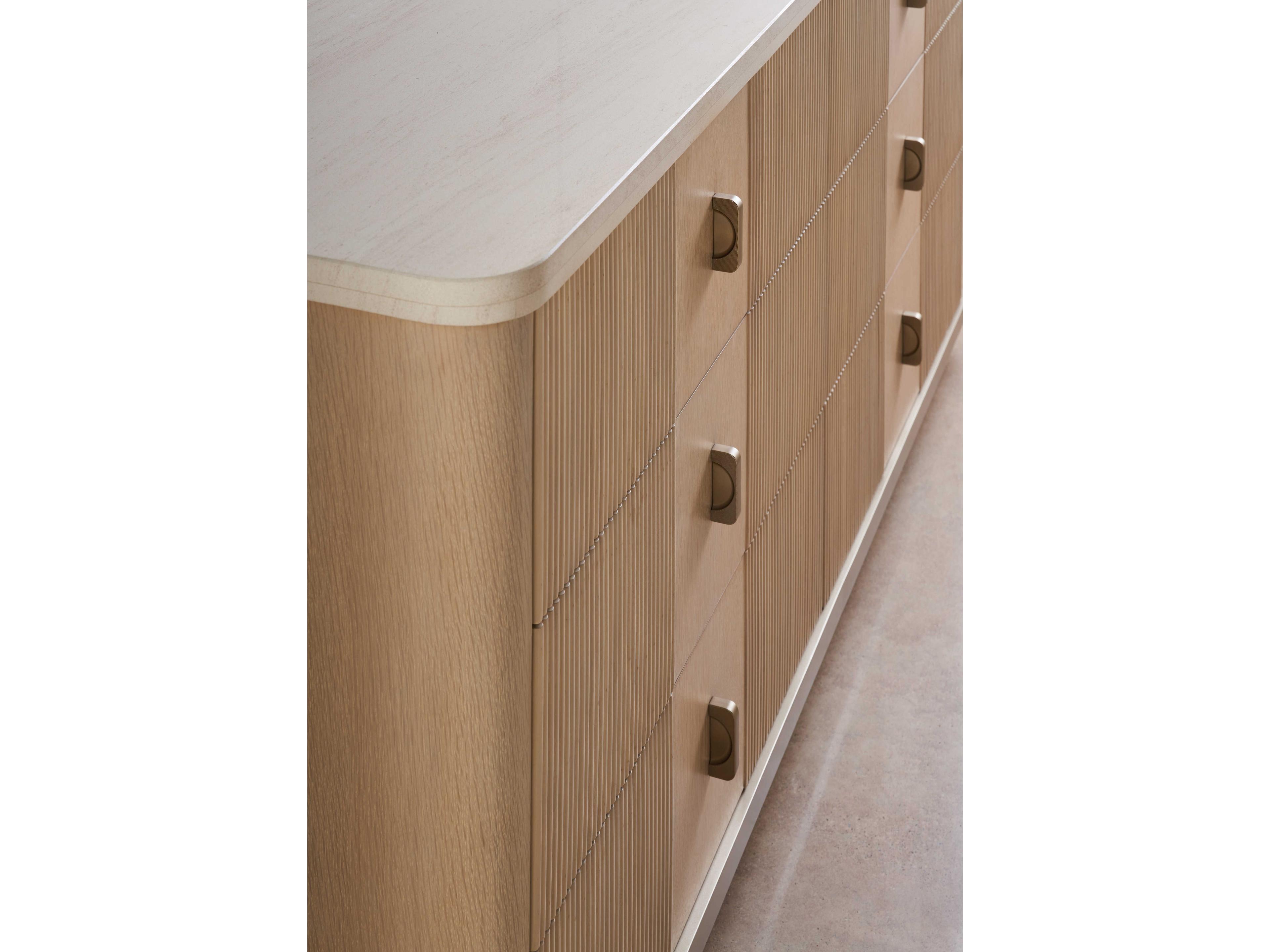 Caracole Modern Principles Rhythm 6-Drawers Brown Oak Wood Double Dresser