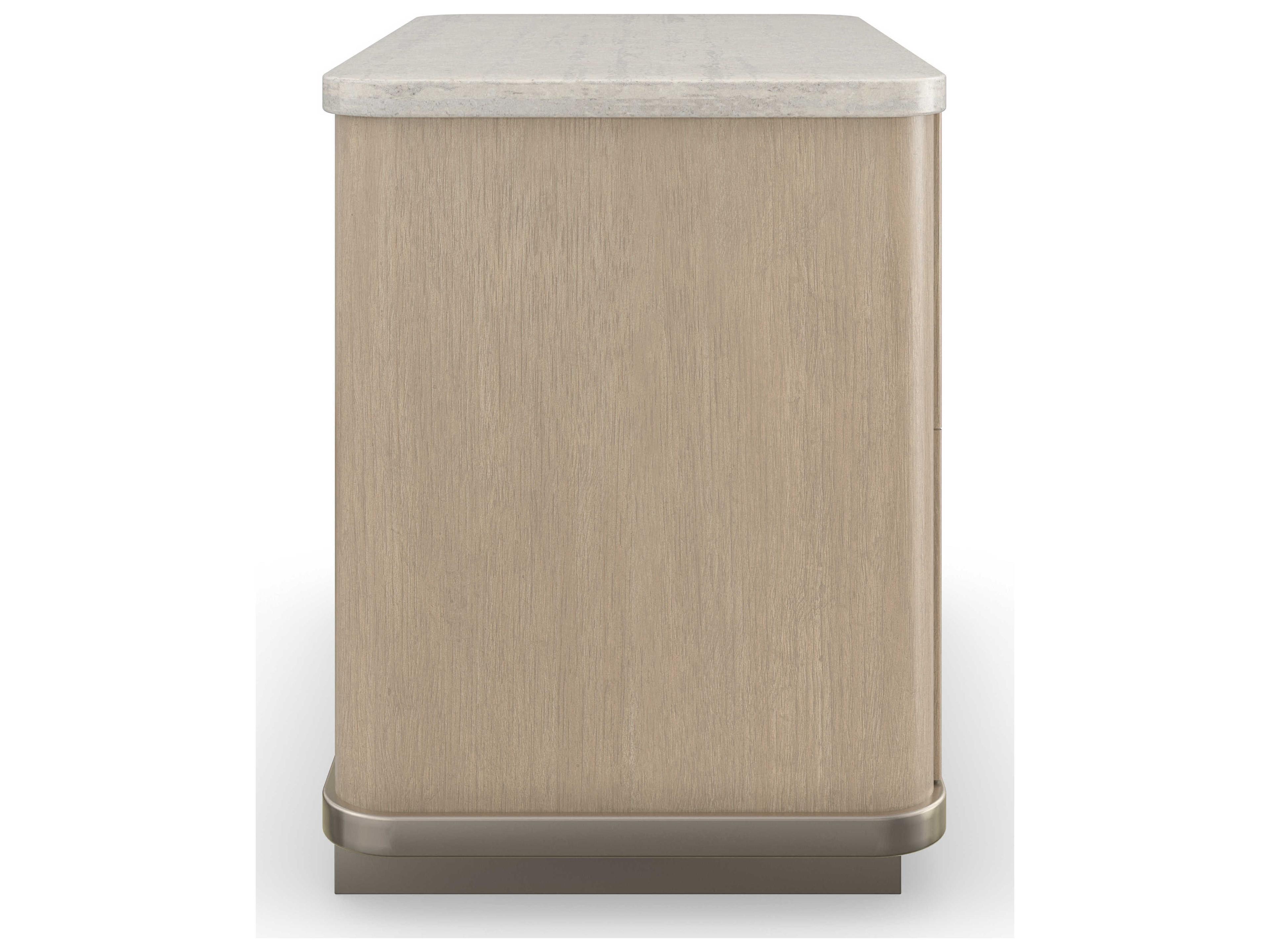 Caracole Modern Principles Rhythm 2-Drawers Brown Oak Wood Nightstand