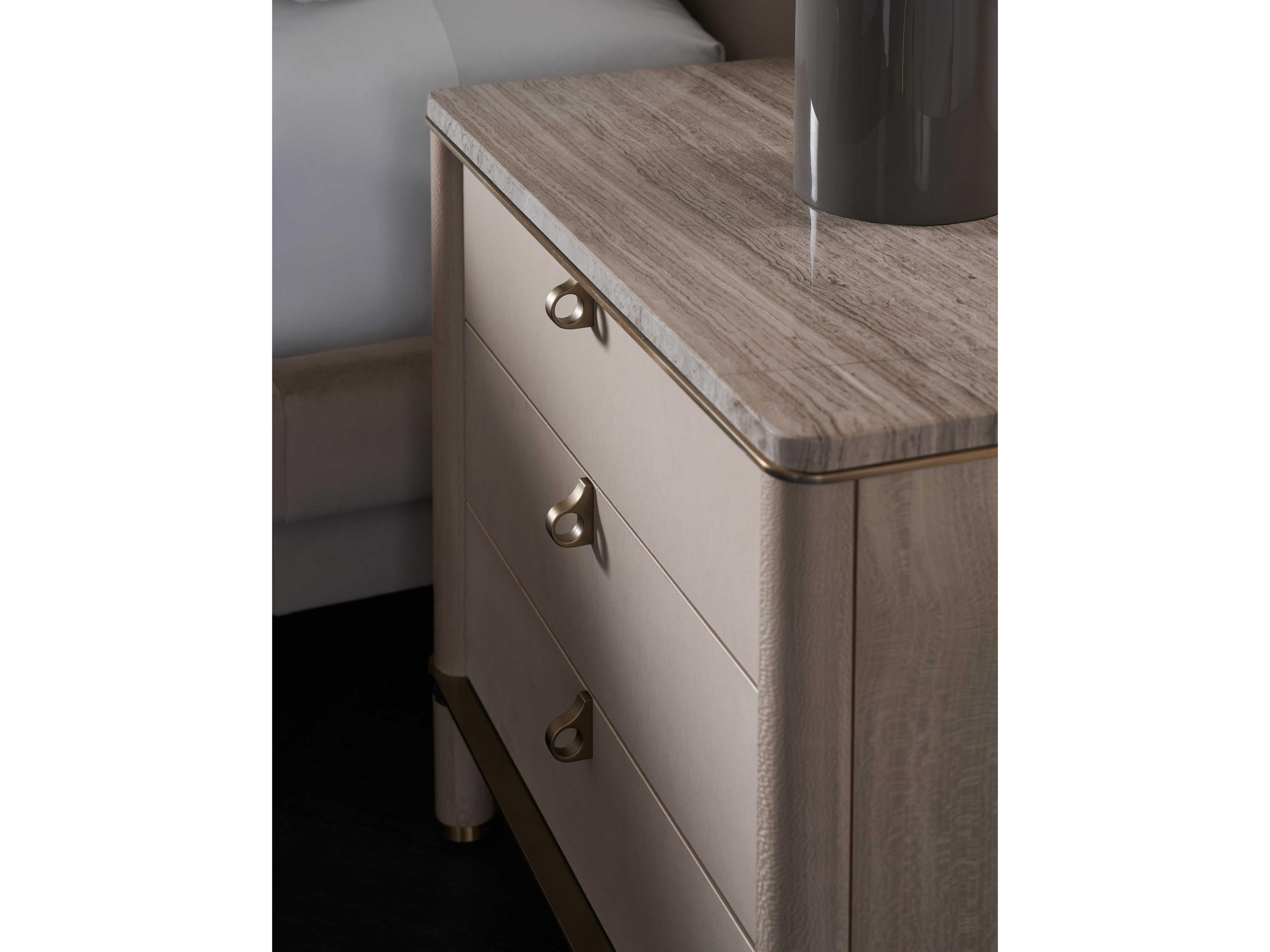 Caracole Modern Principles Balance 3-Drawers Brown Hardwood Nightstand