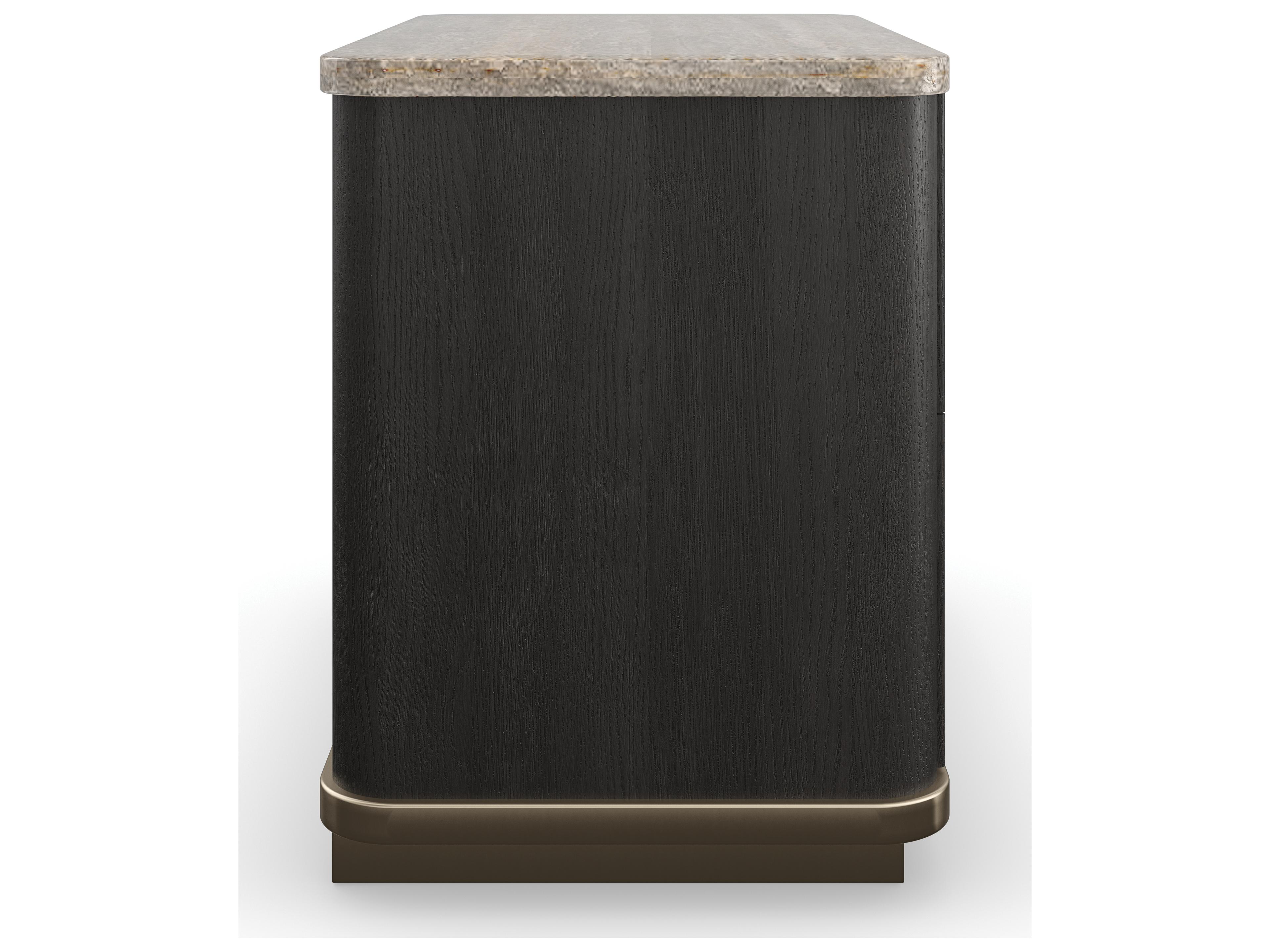 Caracole Modern Principles Rhythm 2-Drawers Black Ash Wood Nightstand