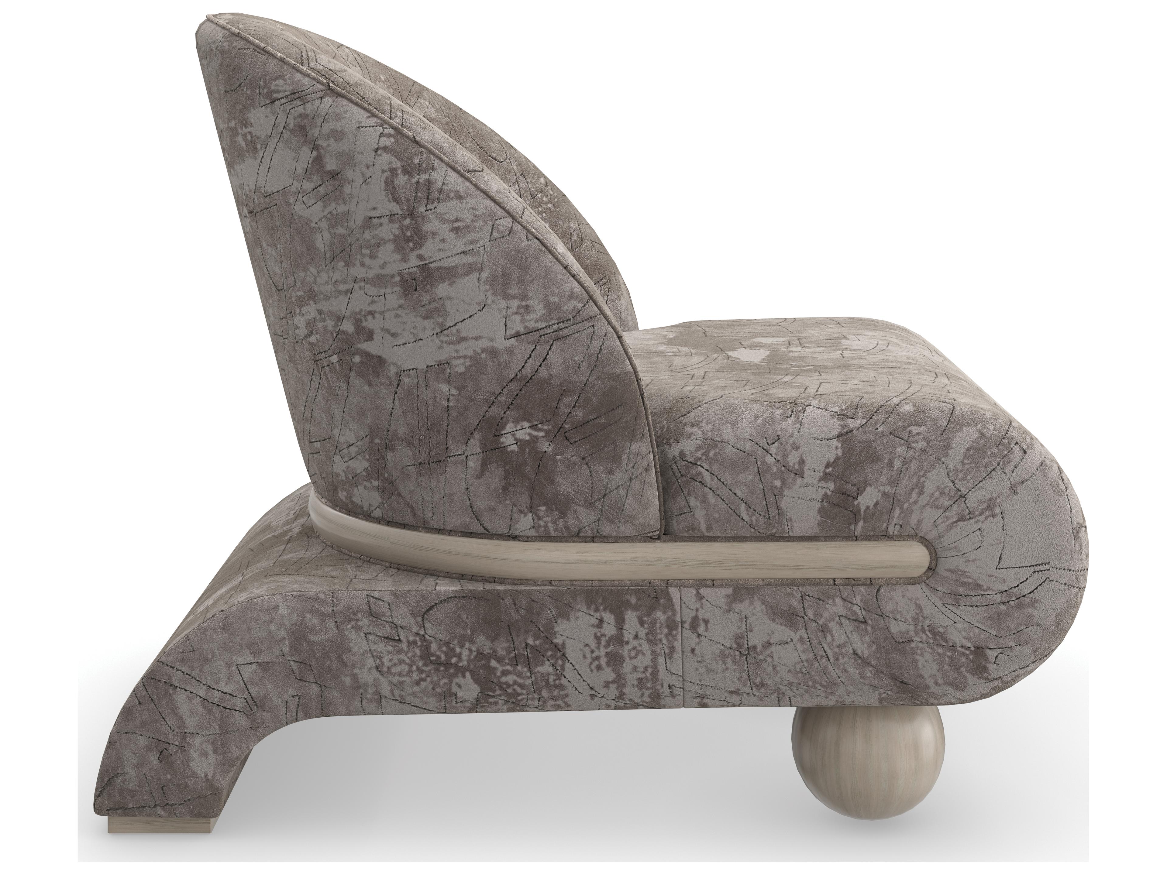 Caracole Modern Resort Bora Bora Gray Fabric Accent Chair