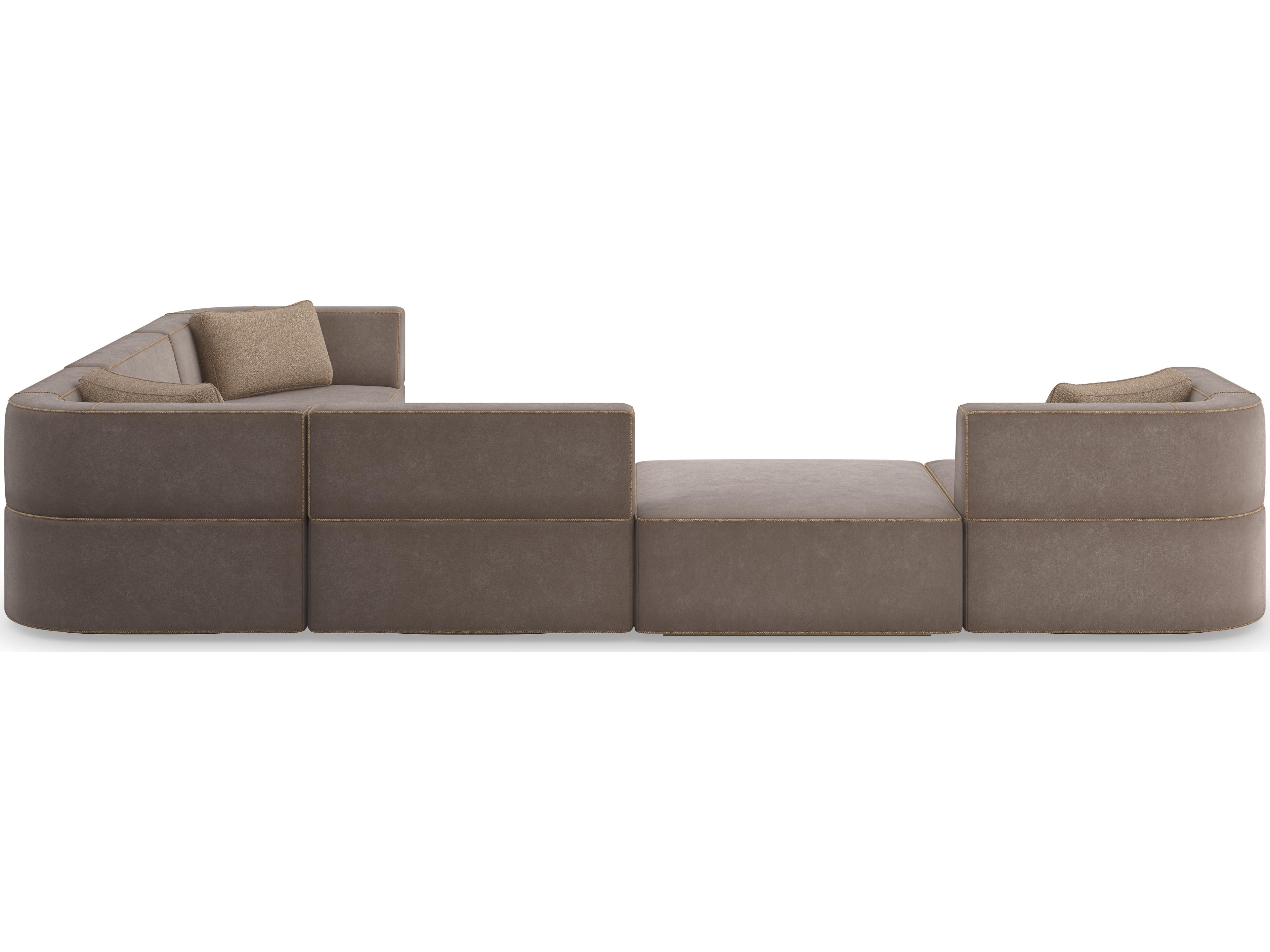 Caracole Modern Resort Marbella Bronze Upholstered Ottoman