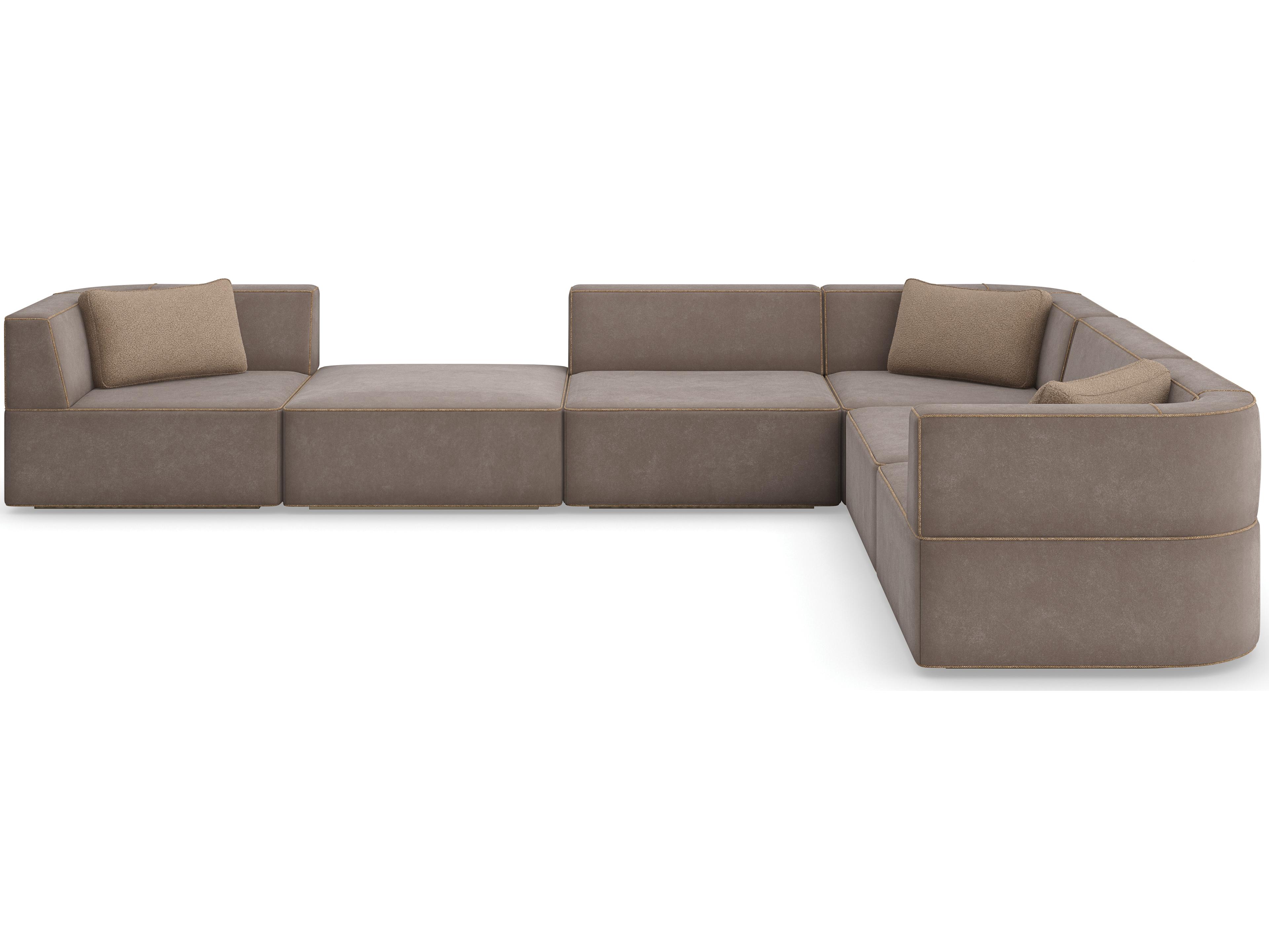 Caracole Modern Resort Marbella Bronze Upholstered Ottoman