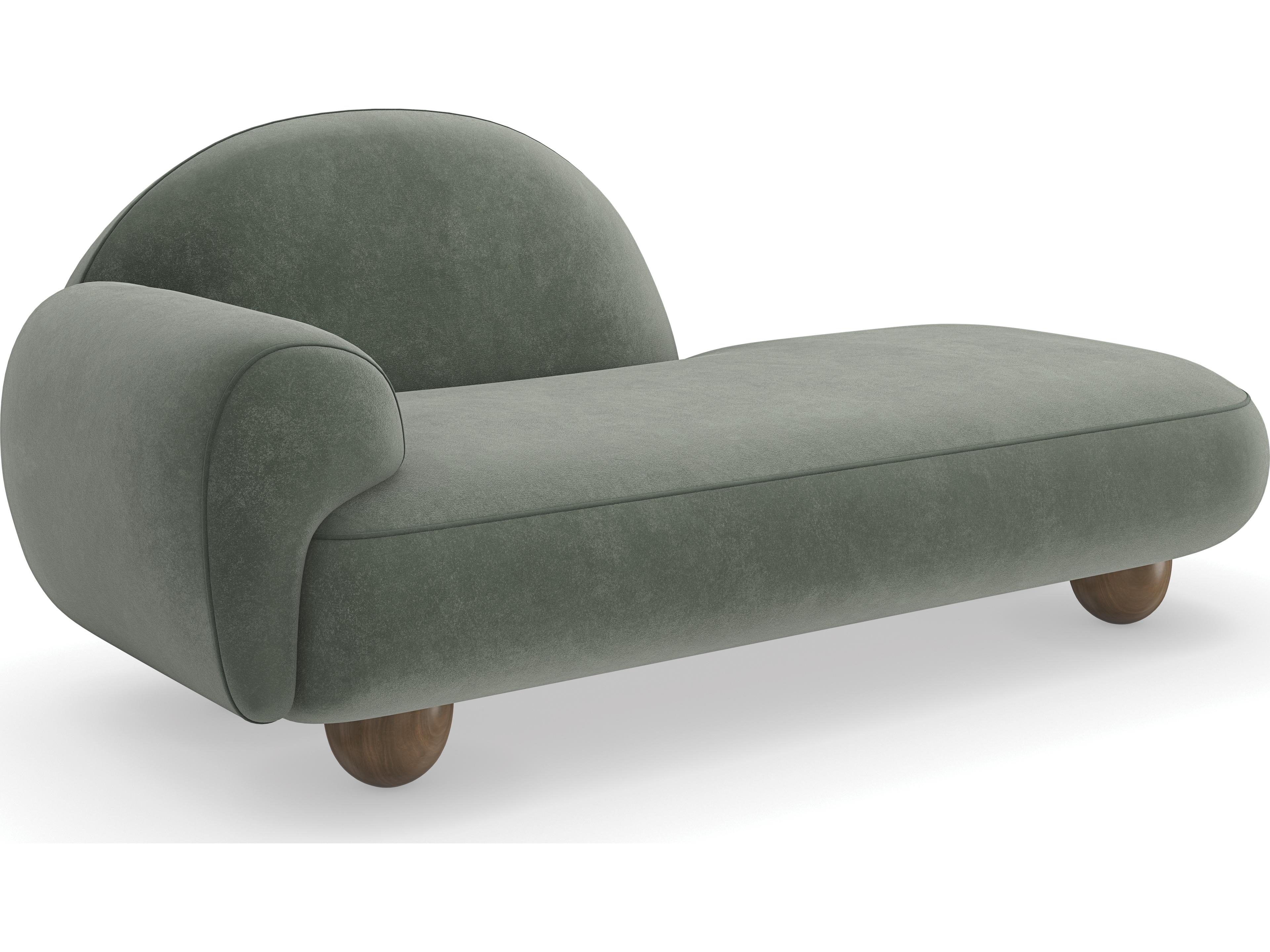 Caracole Modern Resort Cypress Green Upholstered Chaise