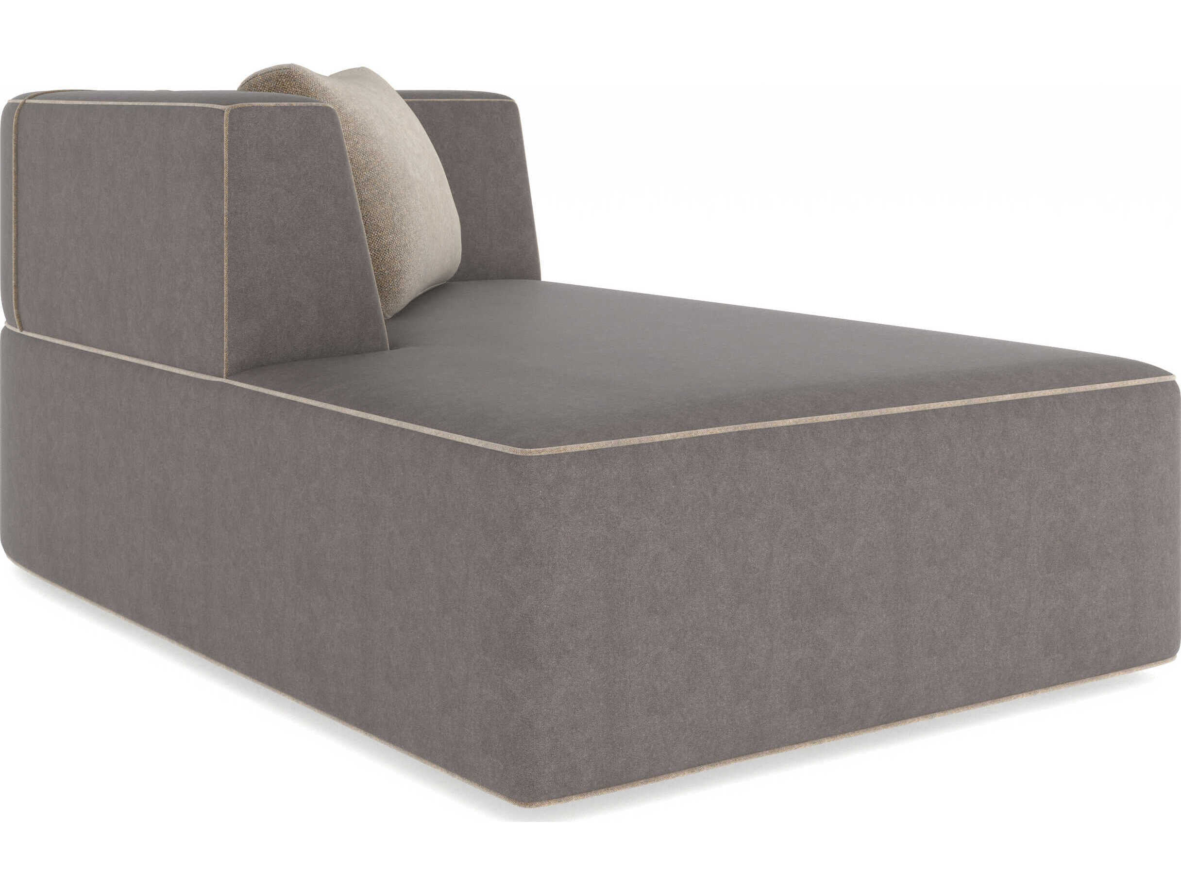 Caracole Marbella Lucent Bronze Metallic Paint Gray Faux Leather Chaise