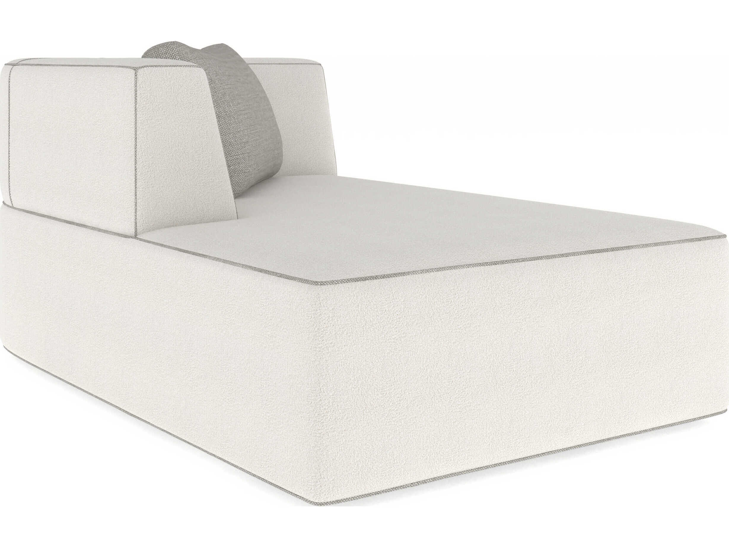 Caracole Marbella Lucent Bronze Metallic Paint White Upholstered Chaise