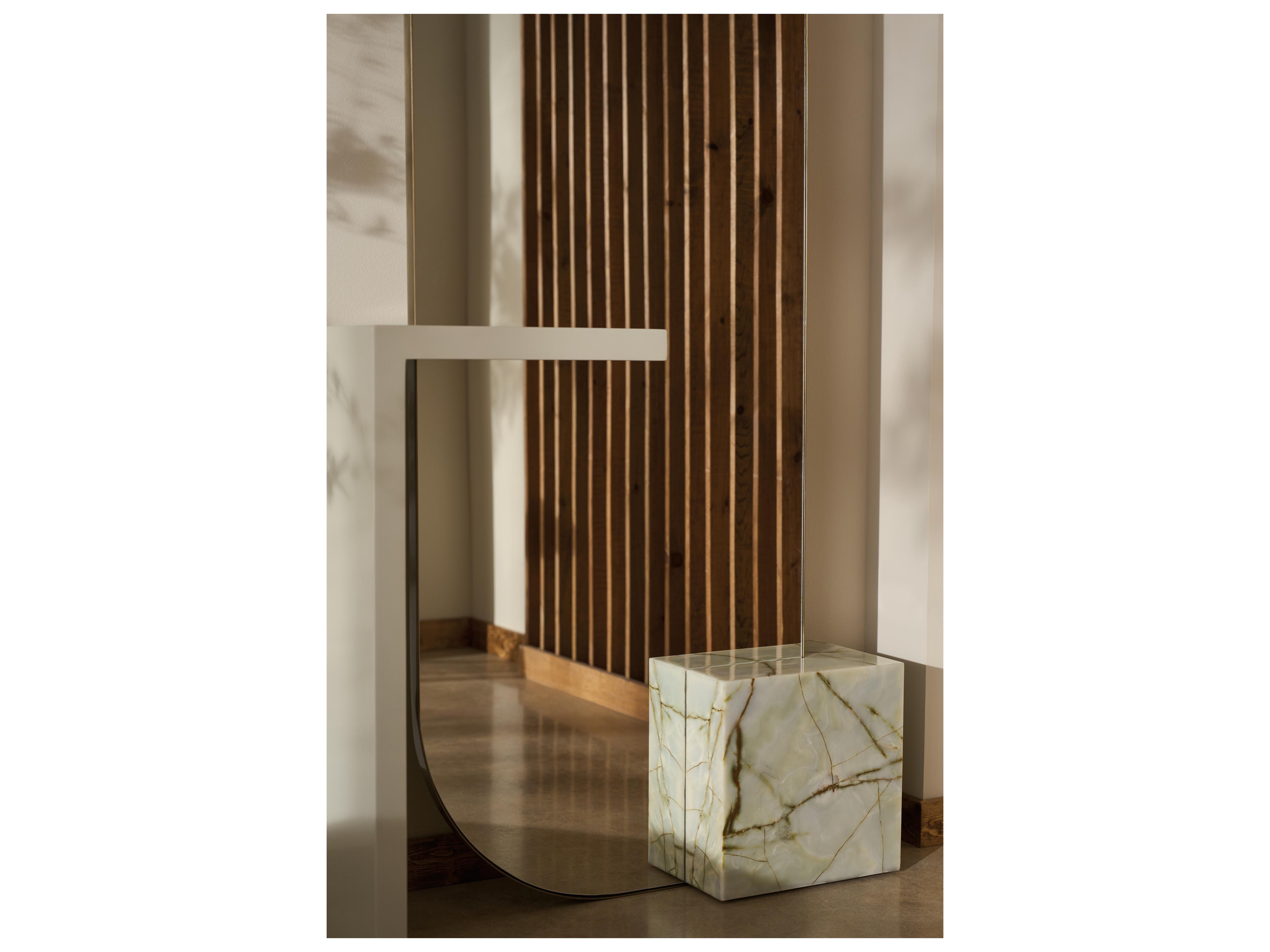 Caracole Modern Resort Monaco Lucent Bronze Metallic Oval Floor Mirror