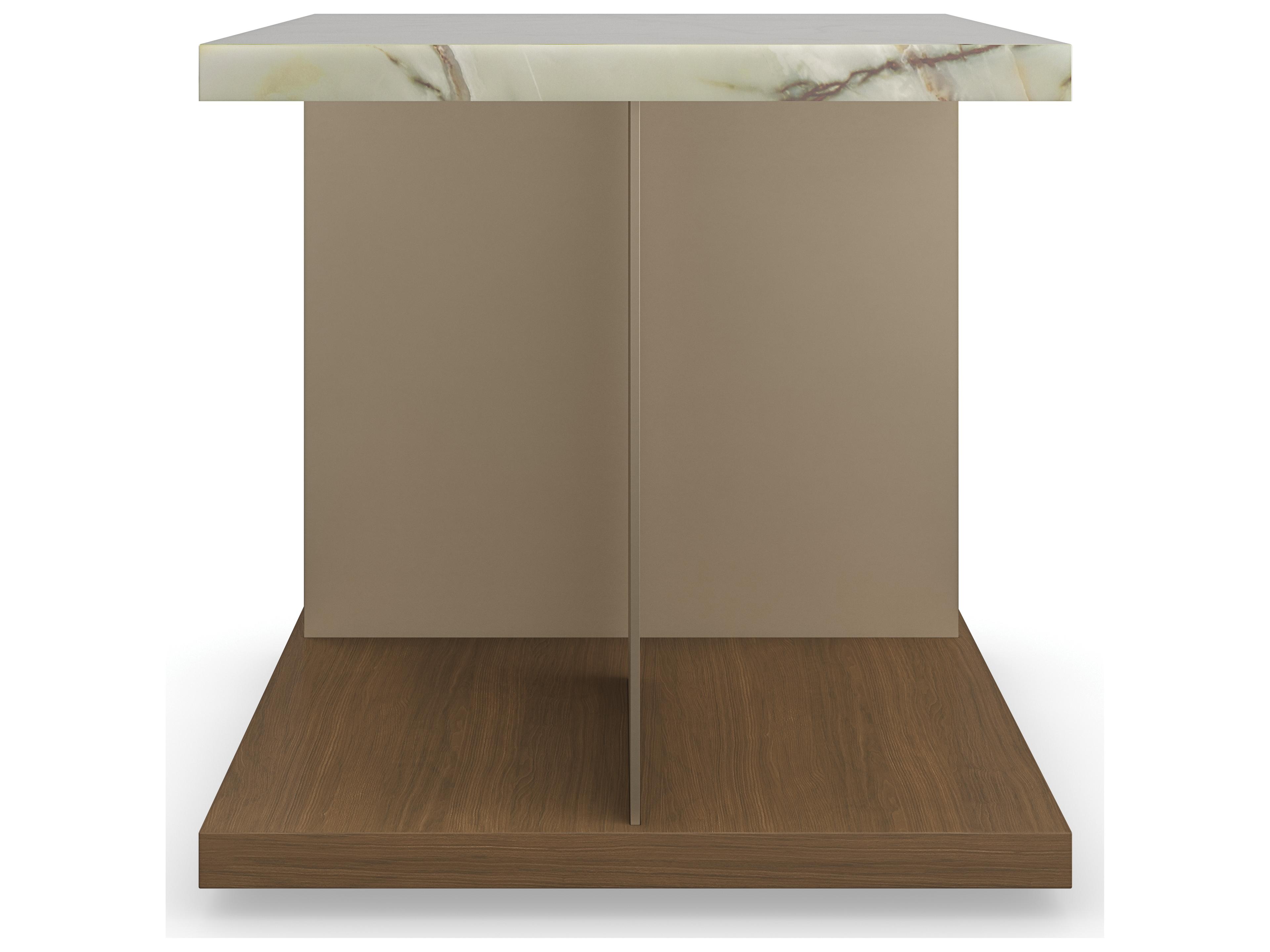 Caracole Modern Resort Cape Verde Square Stone End Table