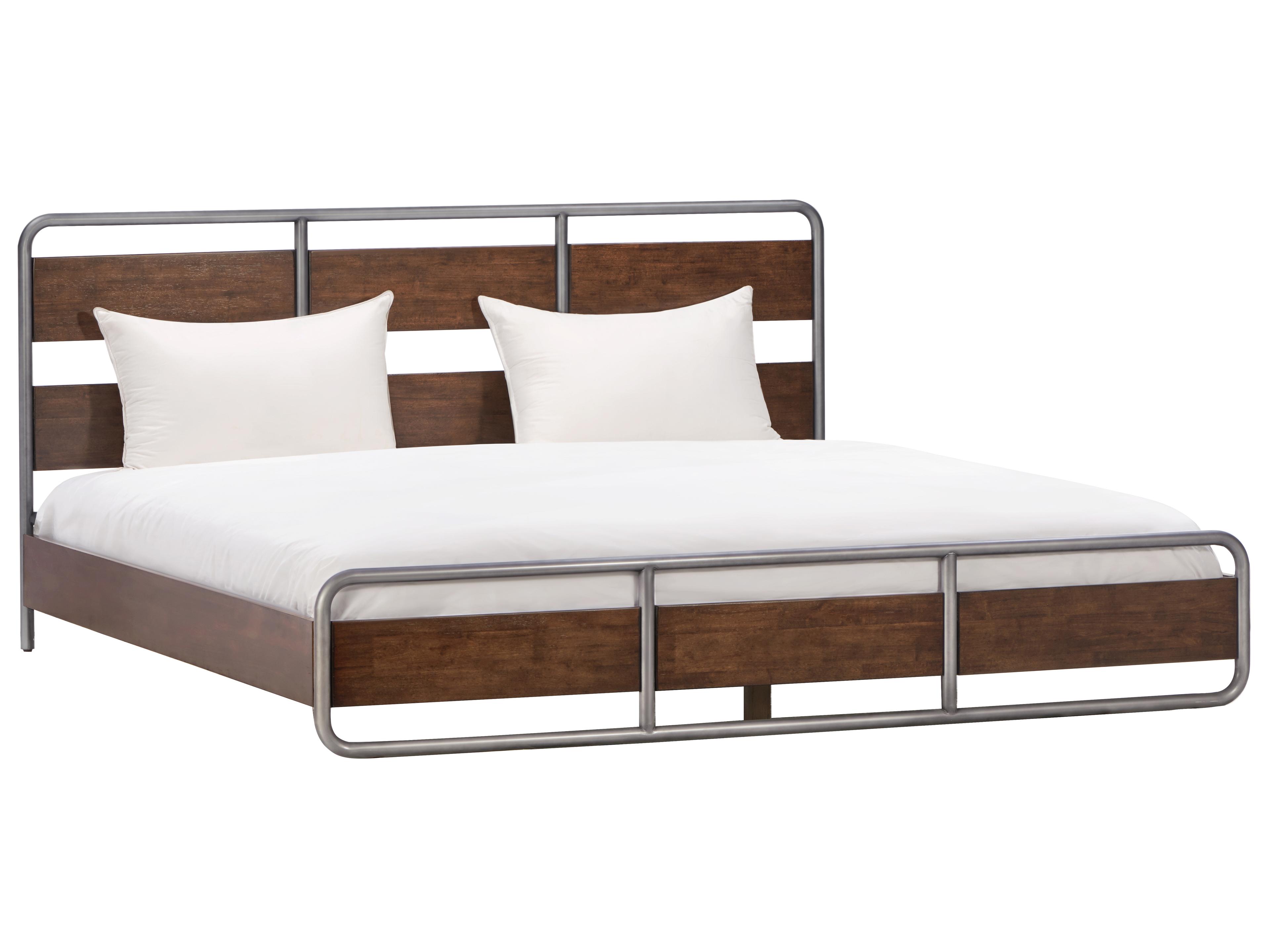Caracole Atelier Brown Oak Wood Queen Platform Bed