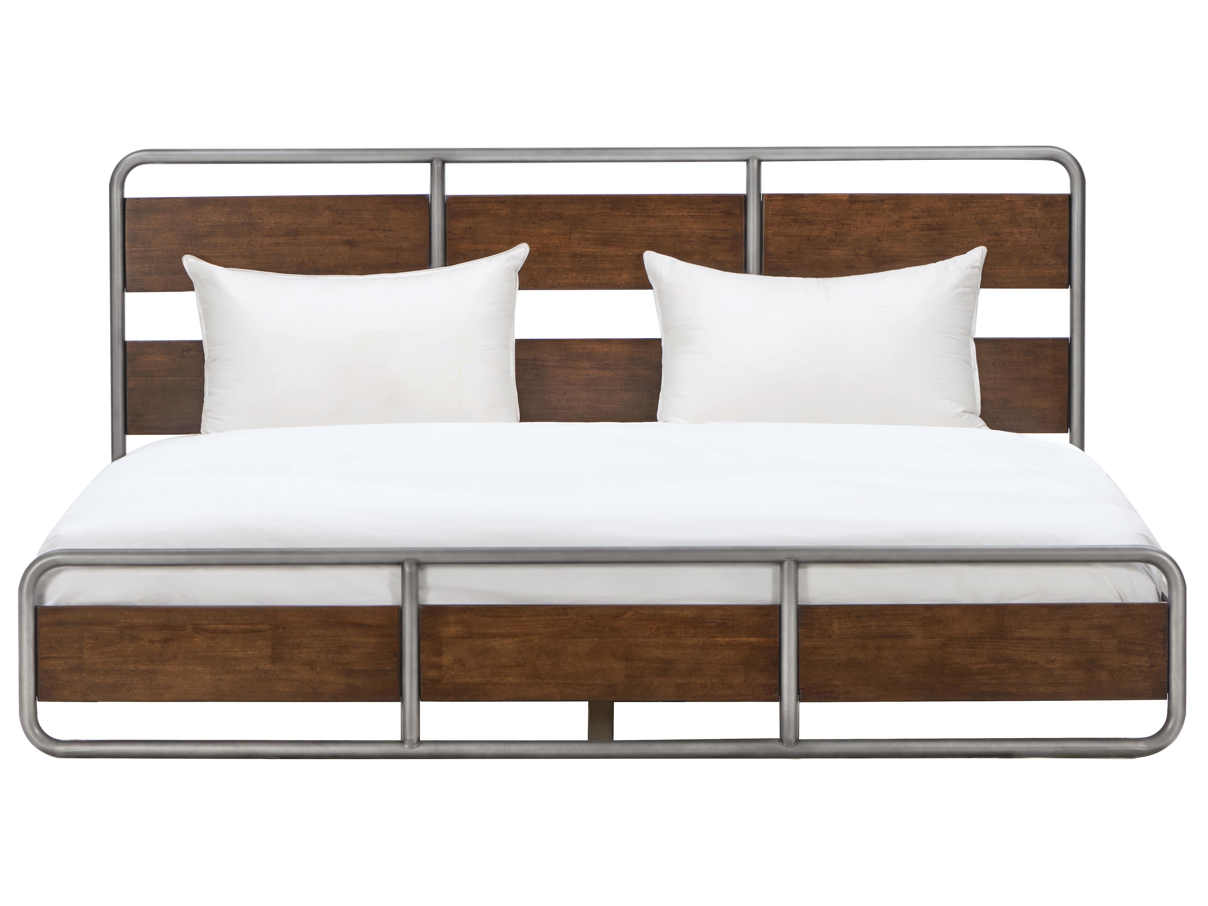Caracole Atelier Brown Oak Wood Queen Platform Bed