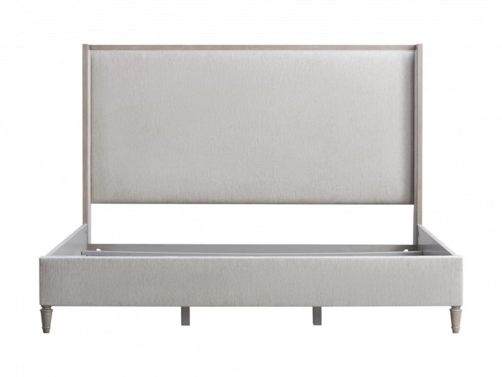 Caracole Atelier Beige Rubberwood Upholstered King Panel Bed