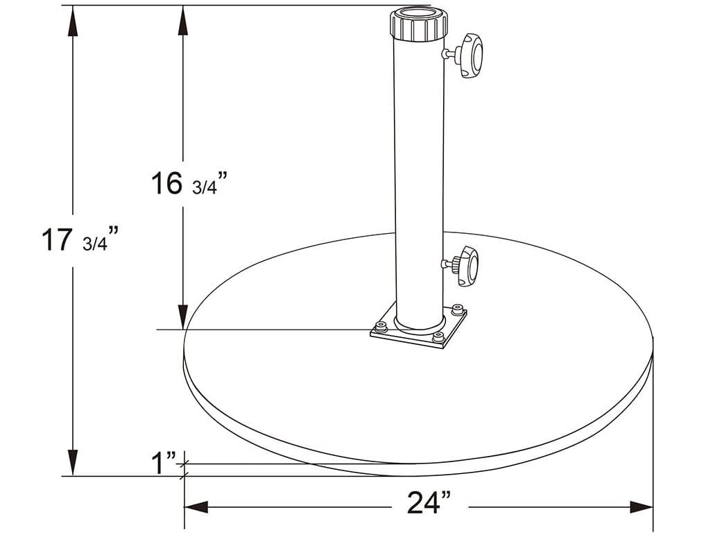 California Umbrella Quick Ship 95 Pound Cast Iron Umbrella Base