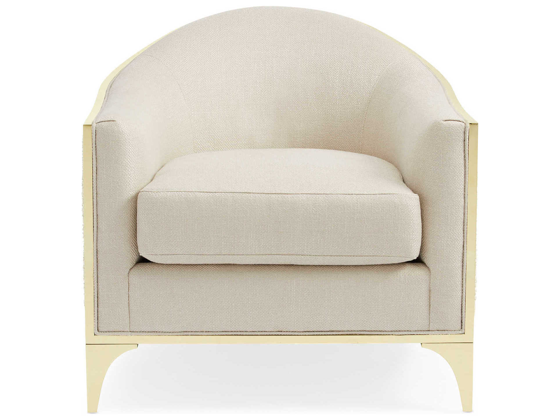 Caracole Signature Simpatico The Svelte Cream Fabric Accent Chair