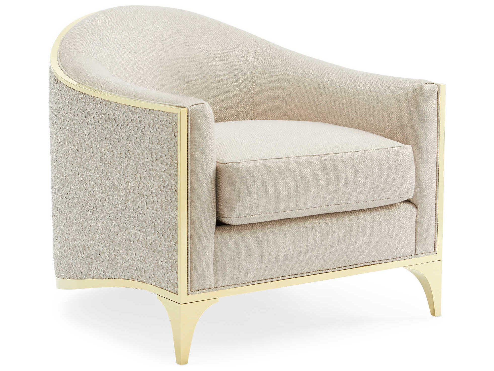 Caracole Signature Simpatico The Svelte Cream Fabric Accent Chair