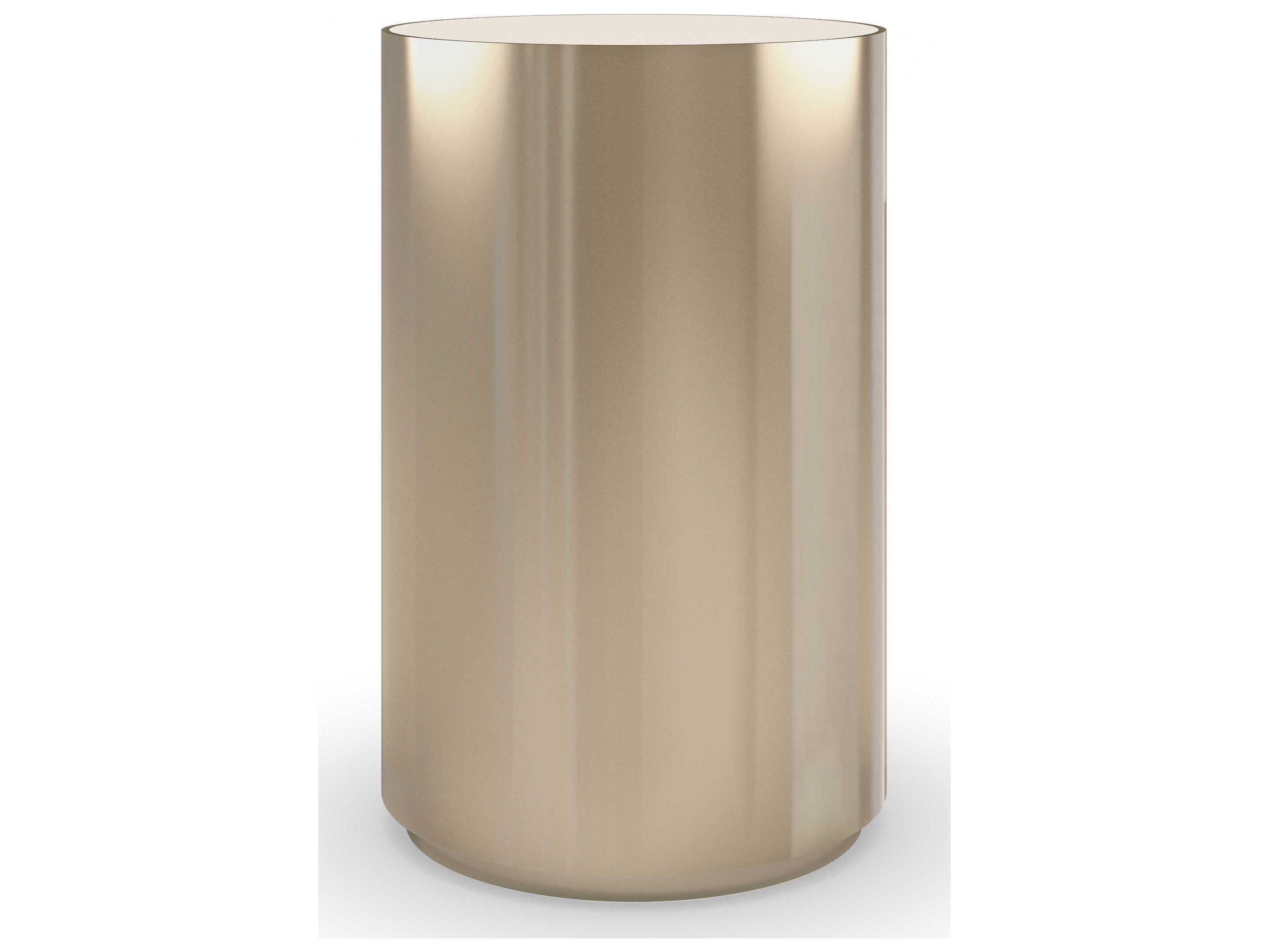 Caracole Signature Metropolitan Round About-Tall Round Stone Whisper Of Gold End Table