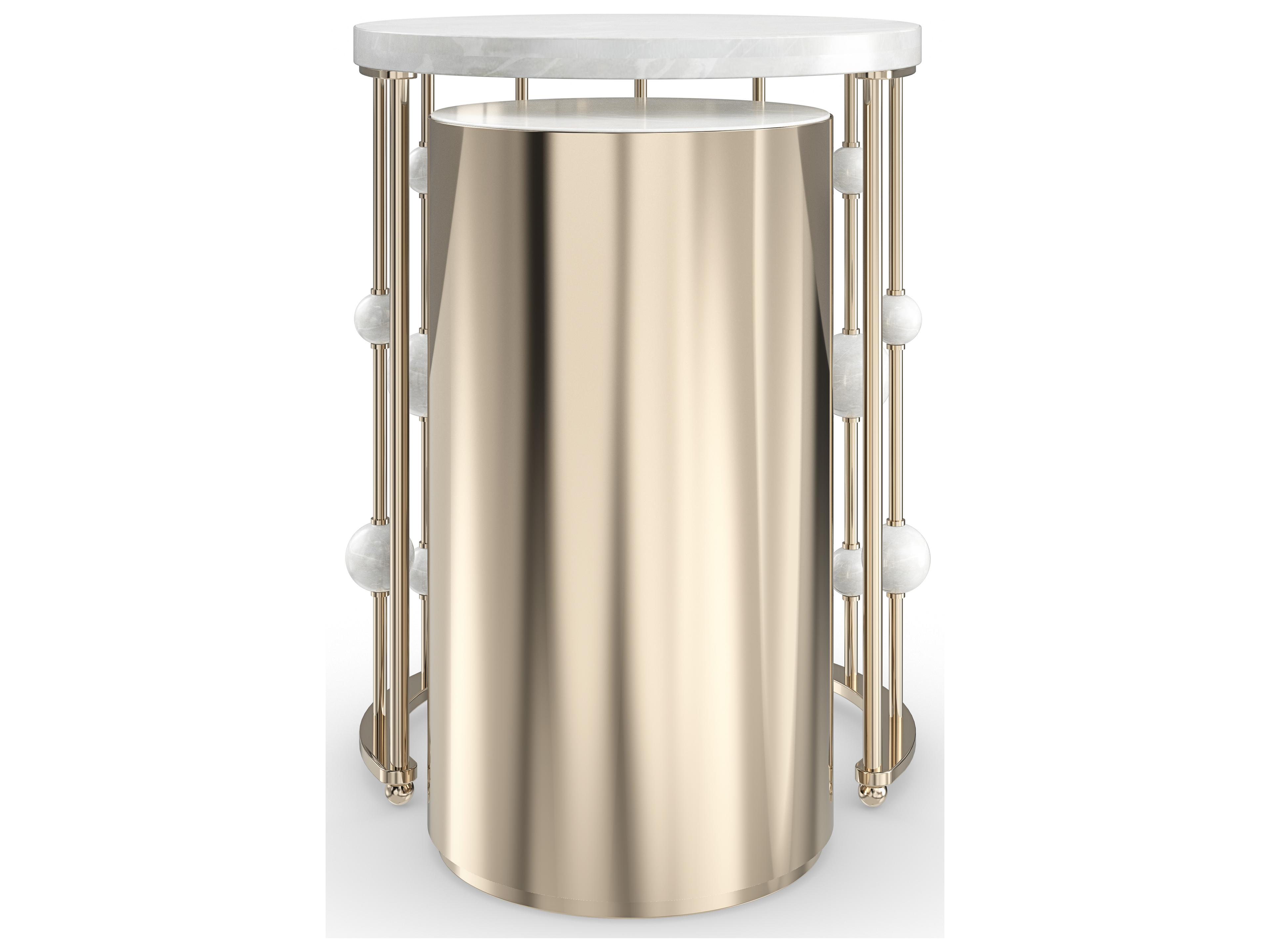 Caracole Signature Debut Orbit Round Marble End Table