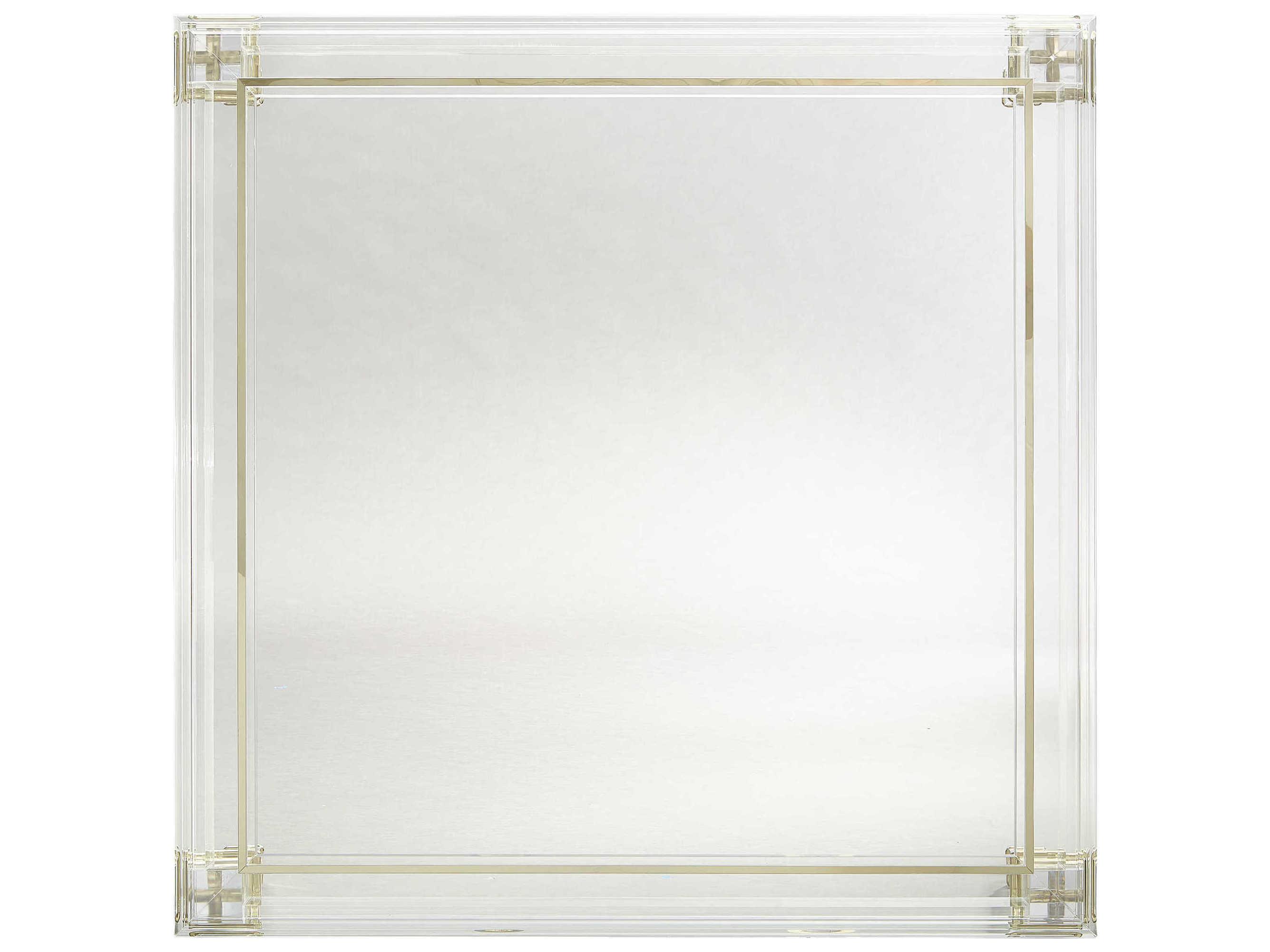 Caracole Signature Promethean Pierre Square Glass Majestic Gold Coffee Table