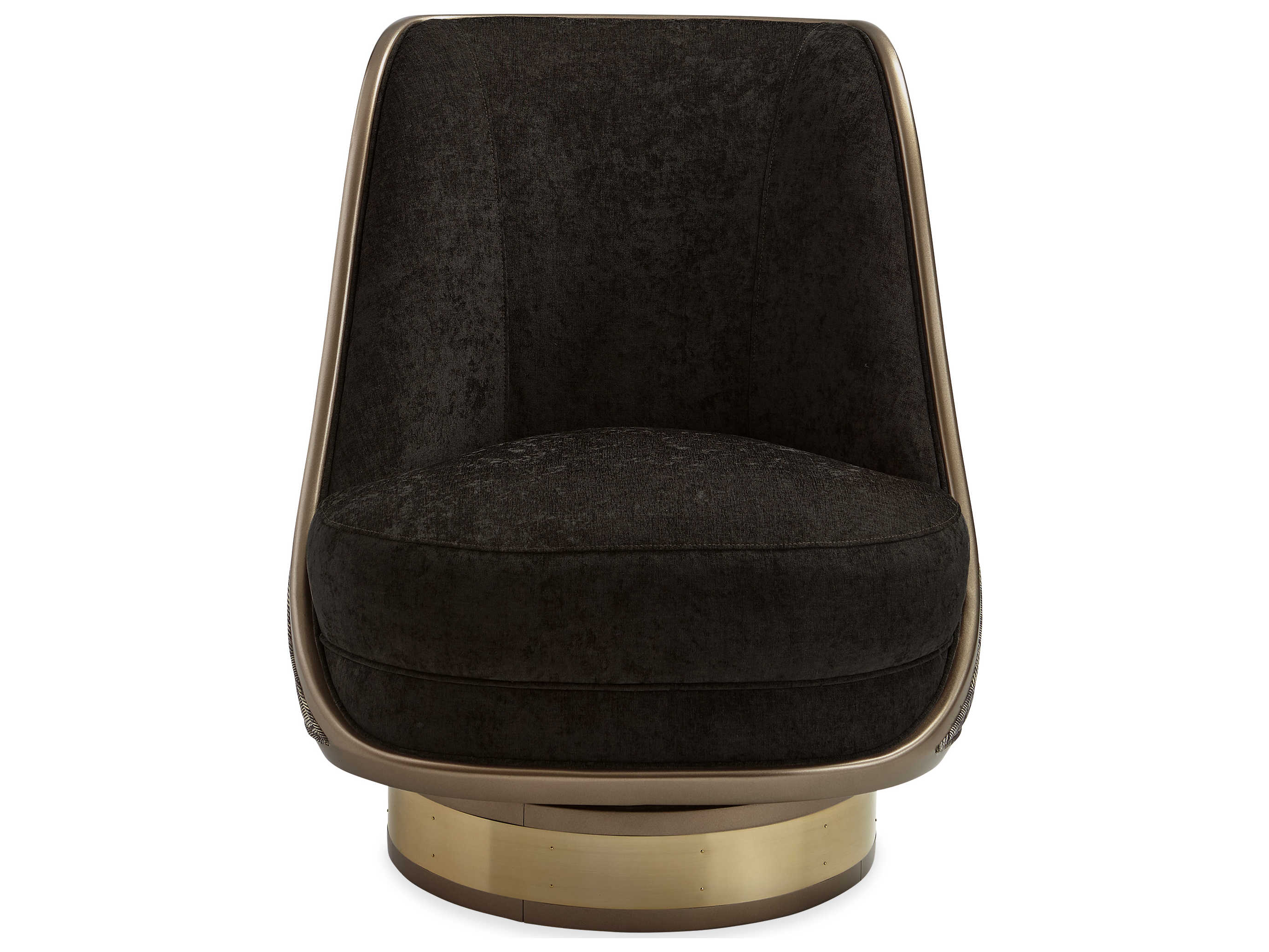 Caracole Classic Go For A Spin Swivel Black Fabric Accent Chair