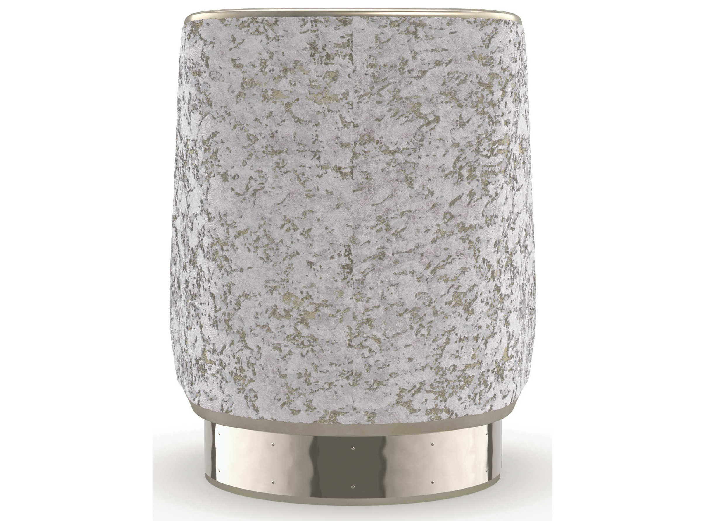 Caracole Upholstery Go For a Spin Swivel Silver Fabric Accent Chair