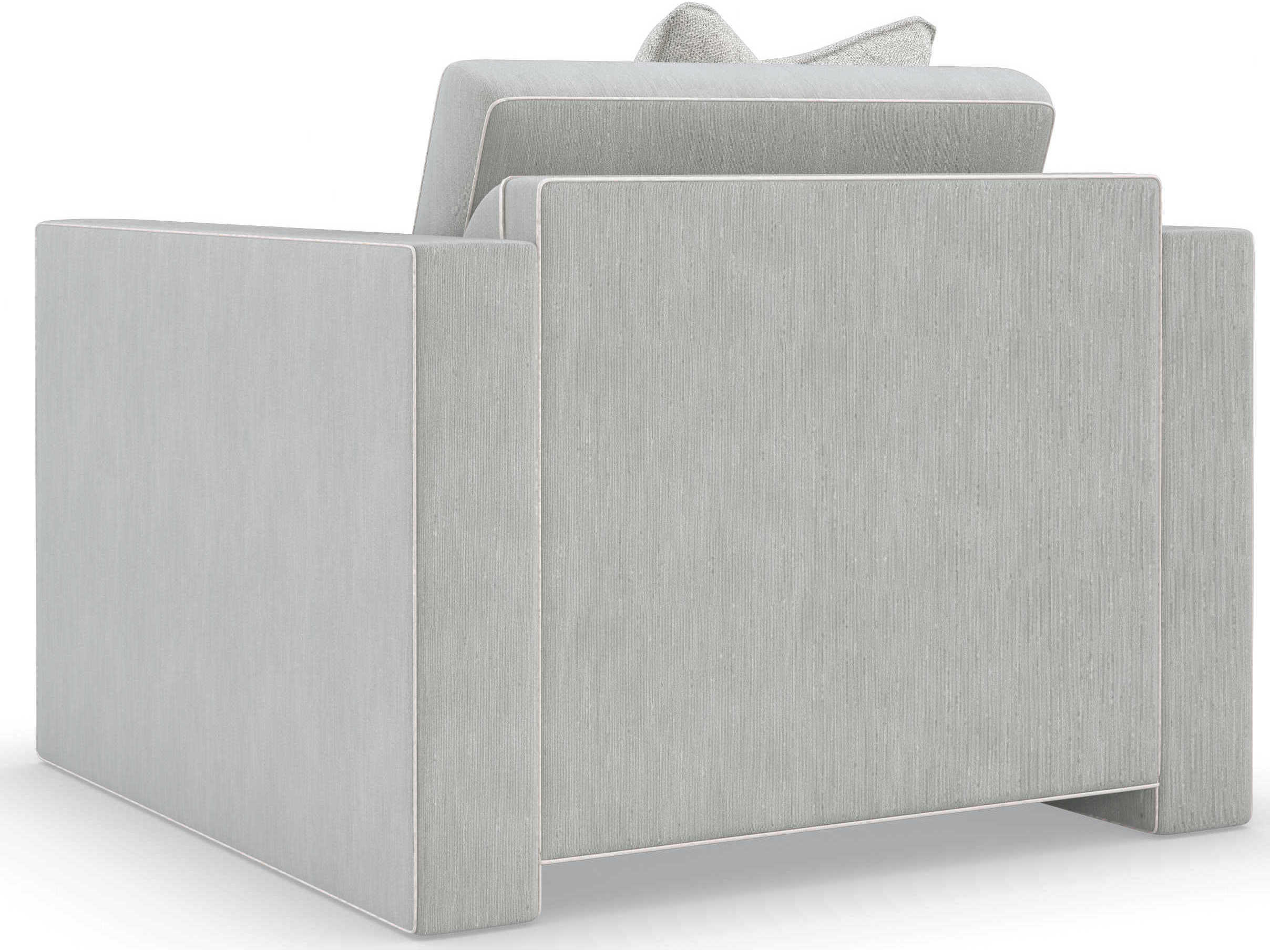 Caracole Upholstery Welt Played Gray Fabric Club Chair