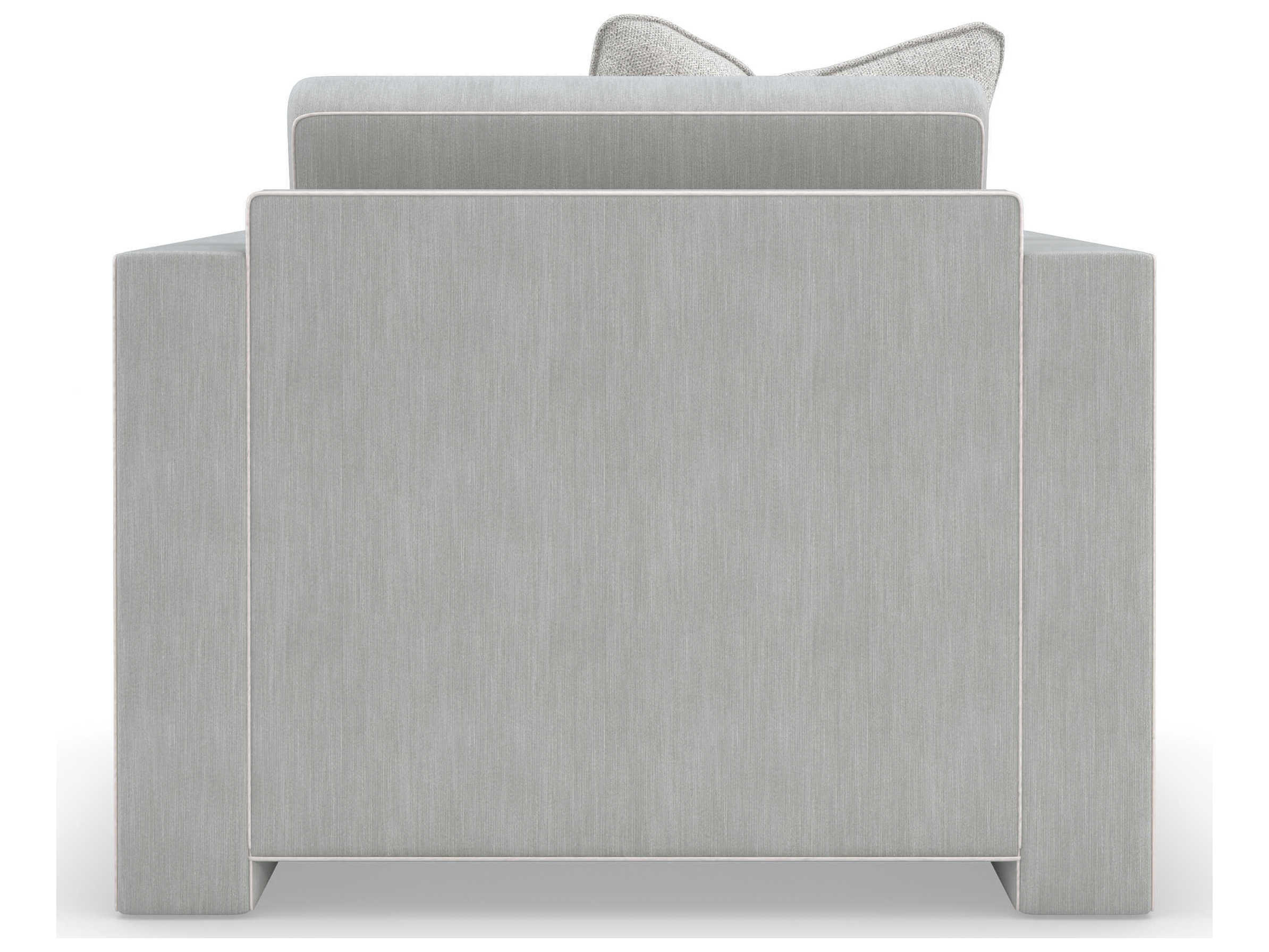 Caracole Upholstery Welt Played Gray Fabric Club Chair