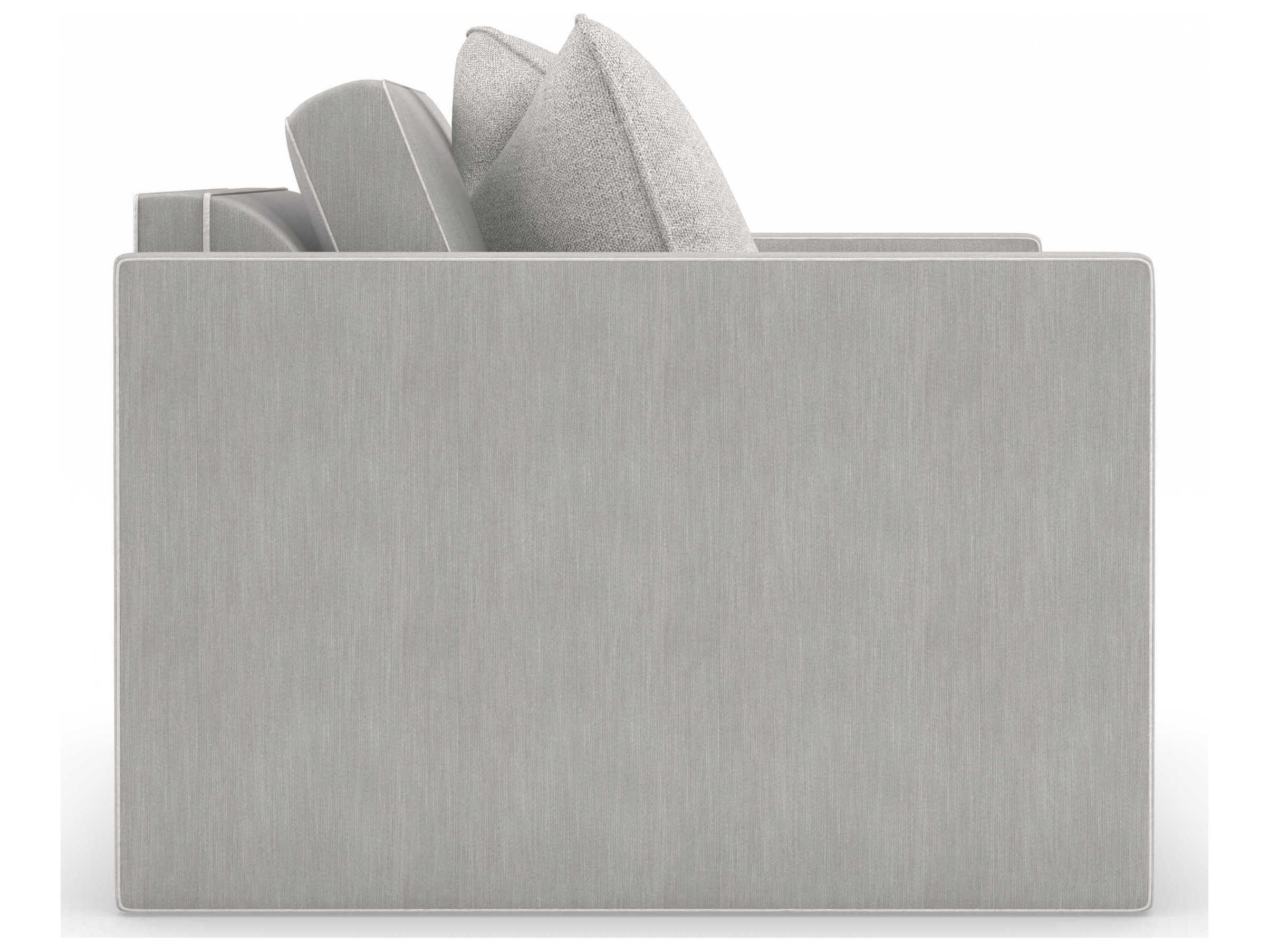 Caracole Upholstery Welt Played Gray Fabric Club Chair